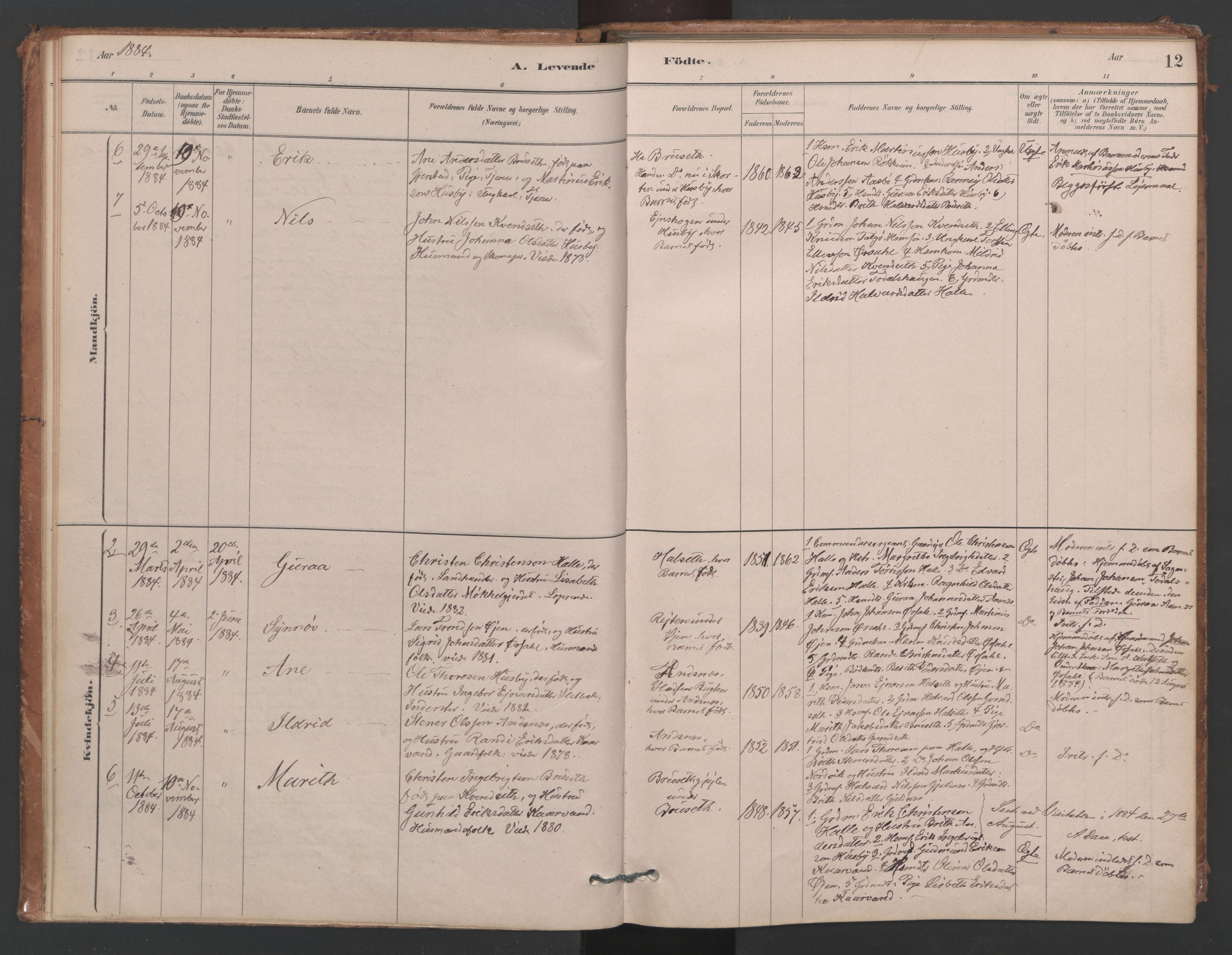 Ministerialprotokoller, klokkerbøker og fødselsregistre - Møre og Romsdal, AV/SAT-A-1454/593/L1034: Parish register (official) no. 593A01, 1879-1911, p. 12