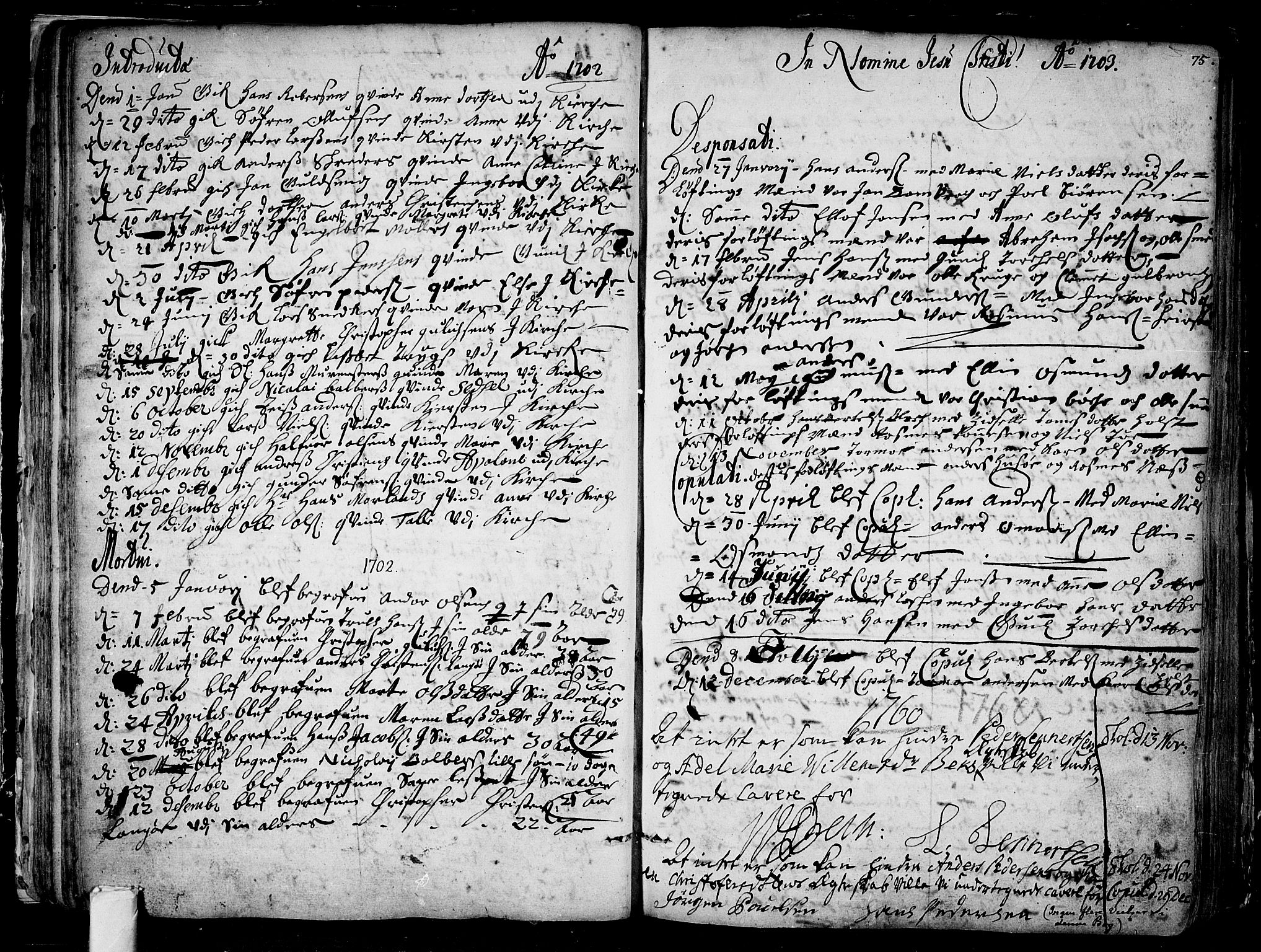 Tønsberg kirkebøker, SAKO/A-330/F/Fa/L0001: Parish register (official) no. I 1, 1688-1760, p. 74-75