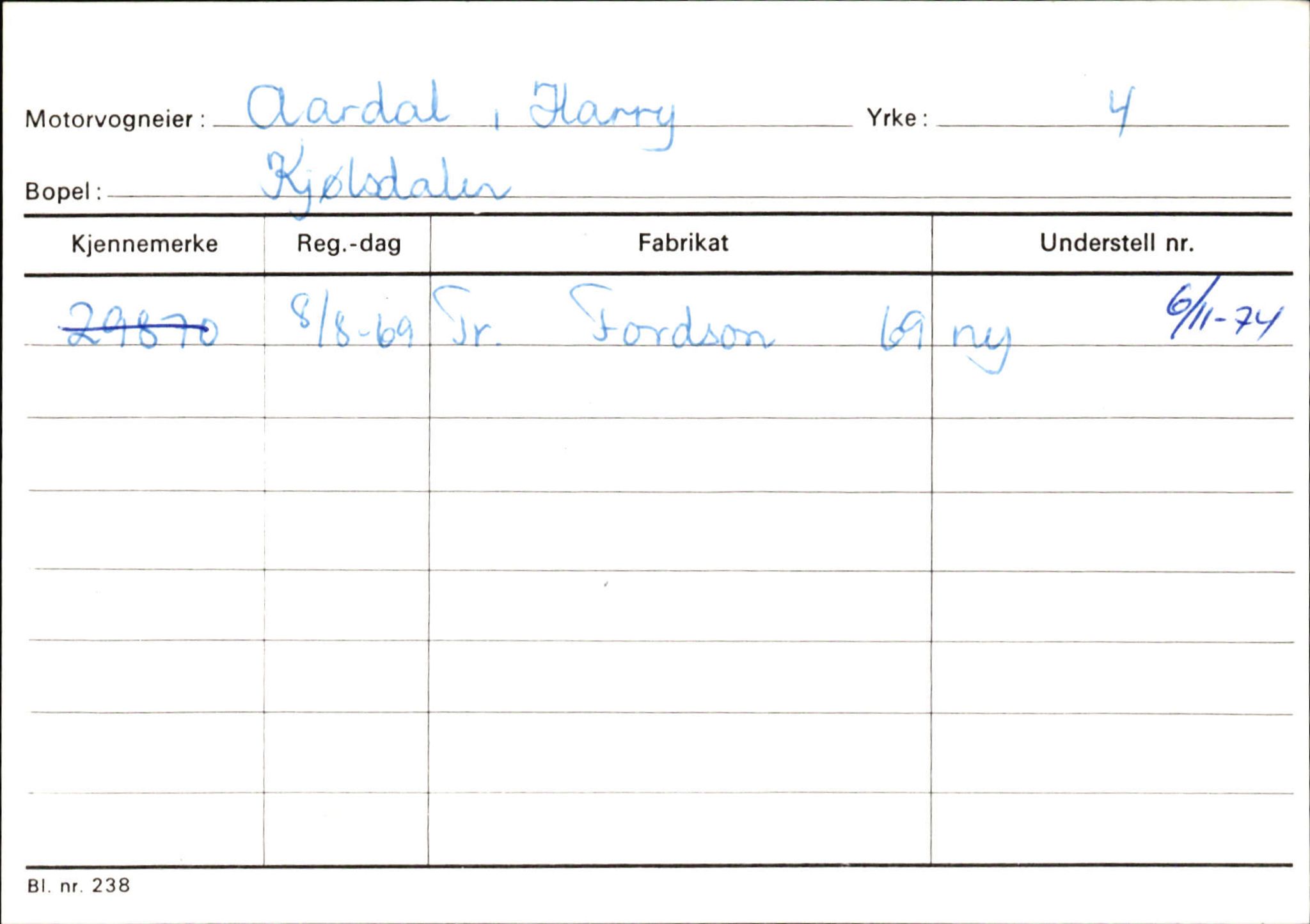 Statens vegvesen, Sogn og Fjordane vegkontor, AV/SAB-A-5301/4/F/L0130: Eigarregister Eid T-Å. Høyanger A-O, 1945-1975, p. 291