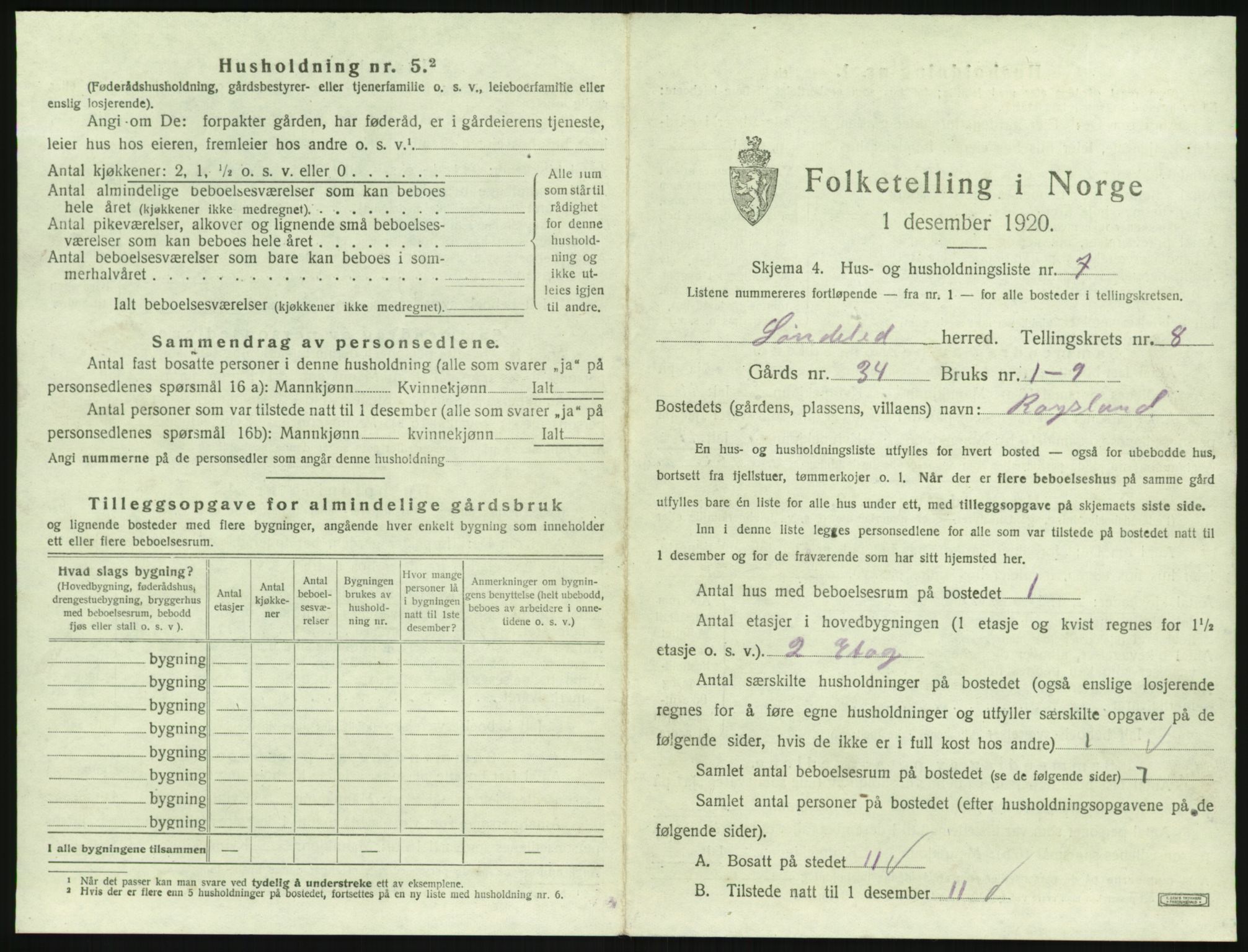 SAK, 1920 census for Søndeled, 1920, p. 715