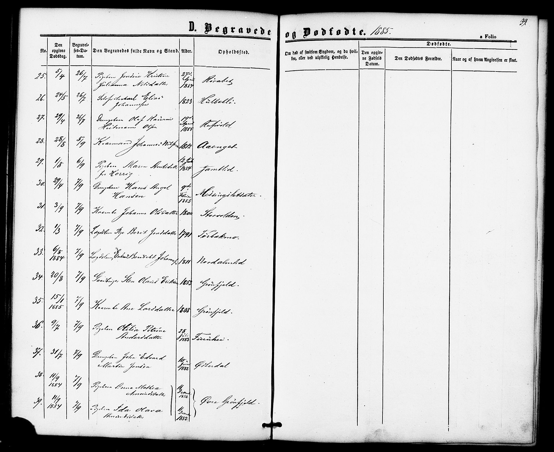 Ministerialprotokoller, klokkerbøker og fødselsregistre - Nordland, AV/SAT-A-1459/827/L0396: Parish register (official) no. 827A08, 1864-1886, p. 39