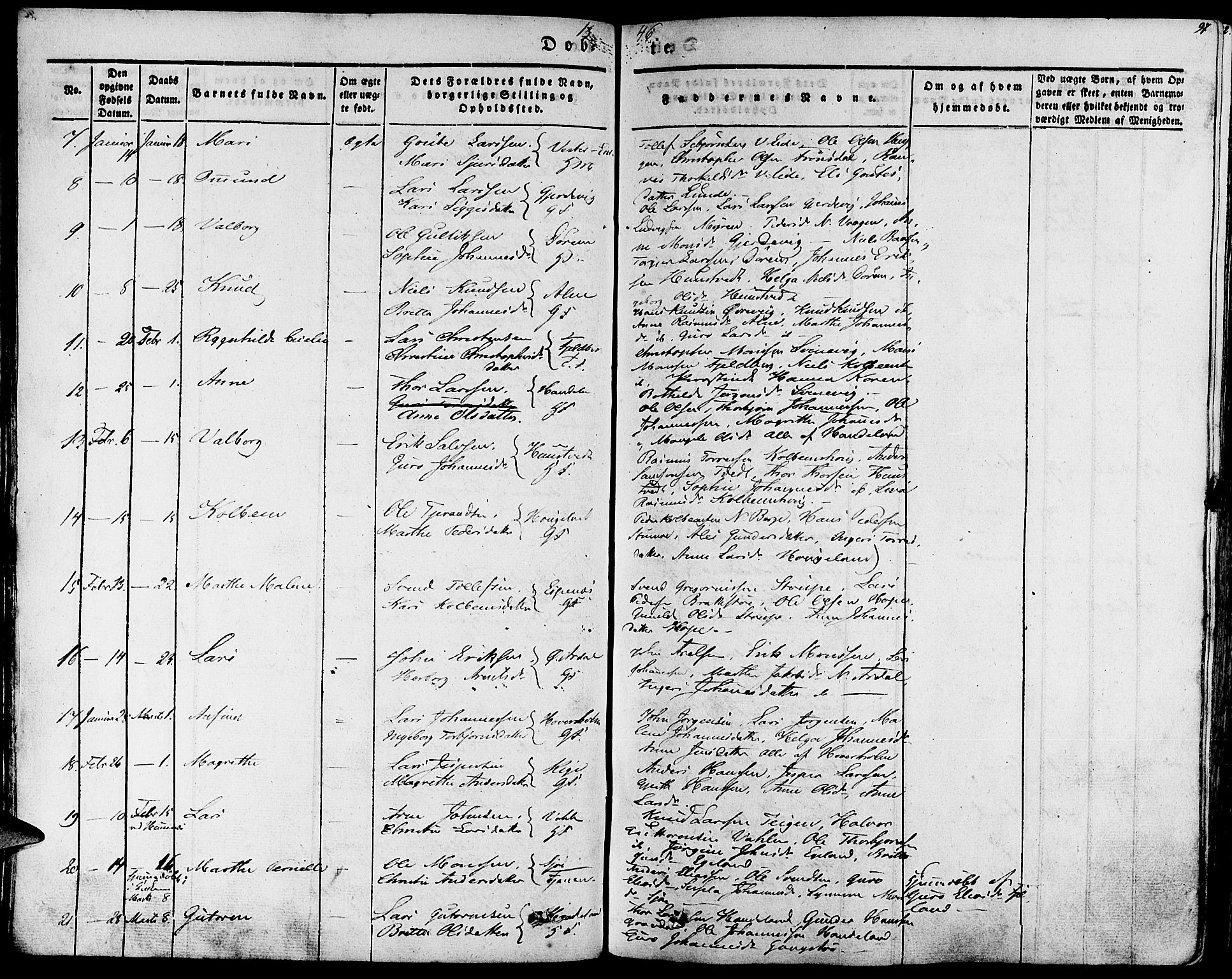 Fjelberg sokneprestembete, SAB/A-75201/H/Haa: Parish register (official) no. A 6, 1835-1851, p. 97