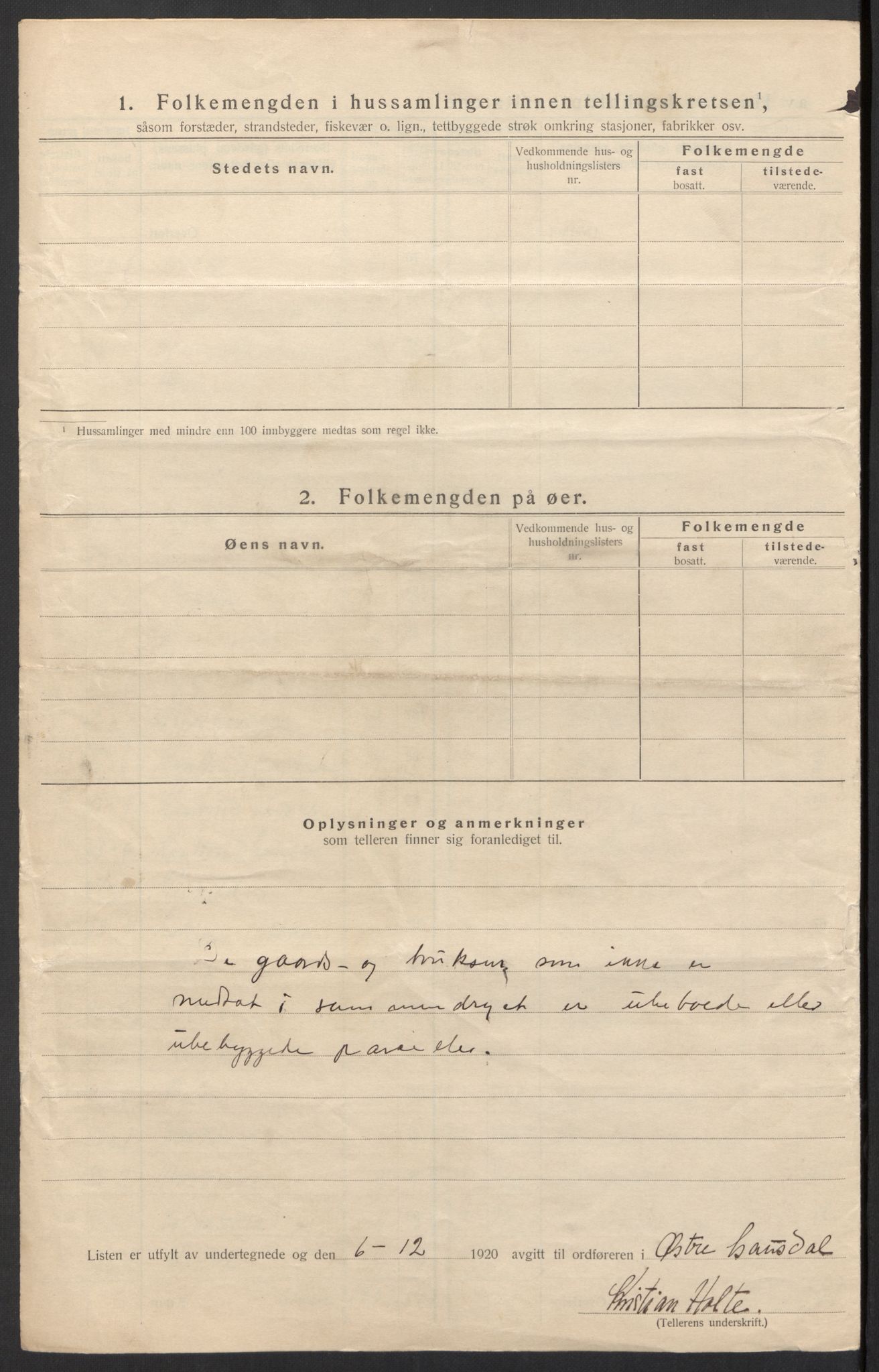 SAH, 1920 census for Østre Gausdal, 1920, p. 13