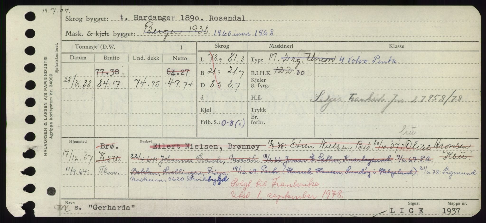 Sjøfartsdirektoratet med forløpere, Skipsmålingen, RA/S-1627/H/Hd/L0012: Fartøy, G-Glø, p. 243