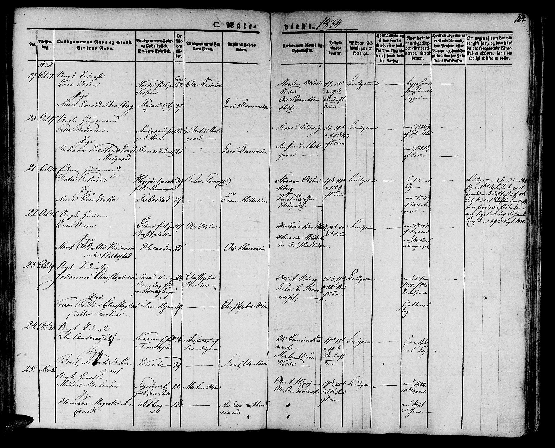 Ministerialprotokoller, klokkerbøker og fødselsregistre - Nord-Trøndelag, SAT/A-1458/741/L0390: Parish register (official) no. 741A04, 1822-1836, p. 164