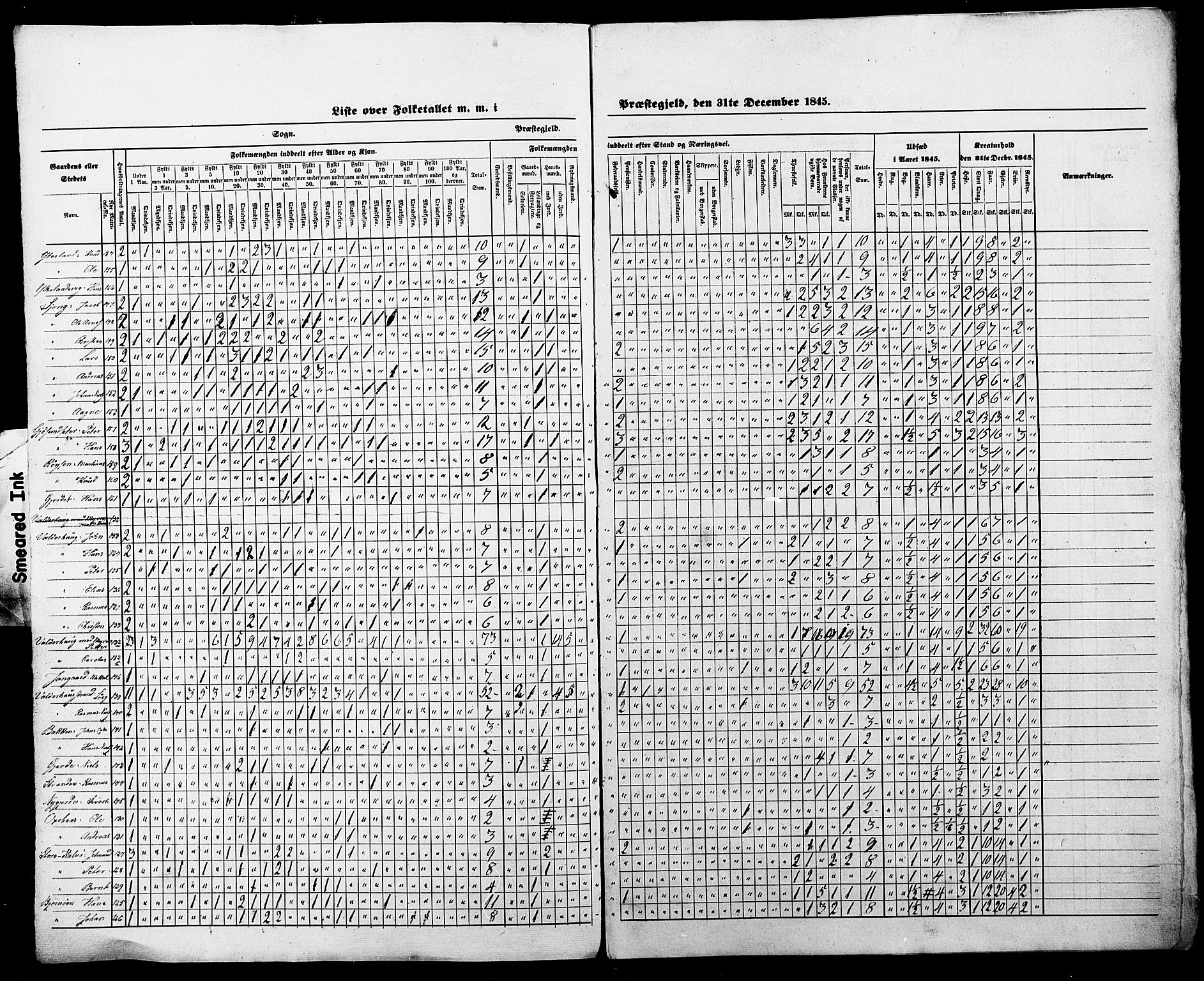 SAT, Census 1845 for Borgund, 1845, p. 13