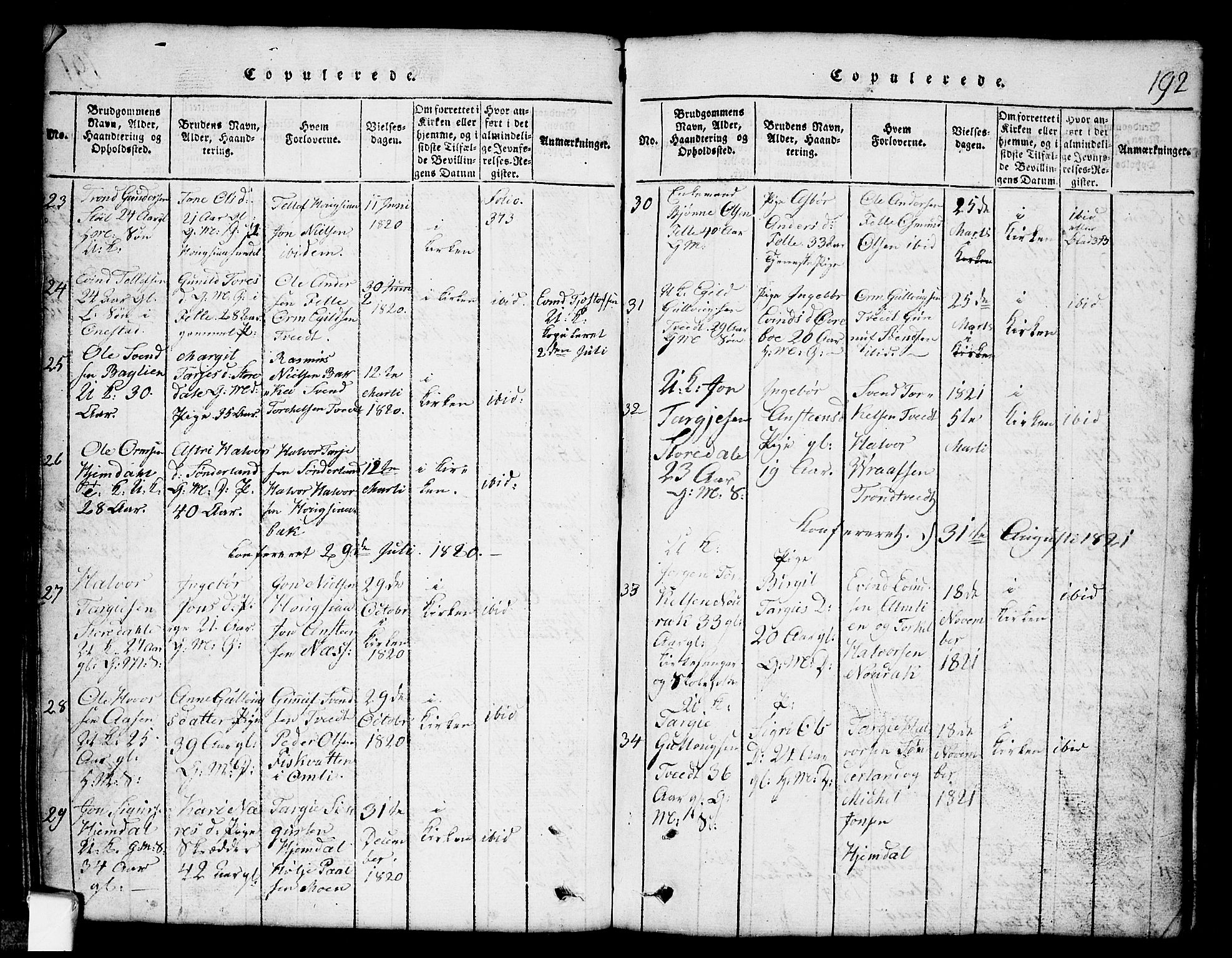Nissedal kirkebøker, SAKO/A-288/G/Gb/L0001: Parish register (copy) no. II 1, 1814-1862, p. 192
