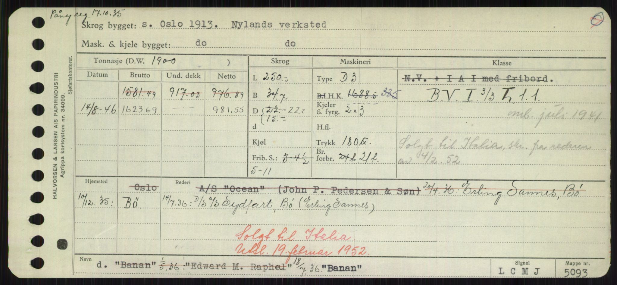 Sjøfartsdirektoratet med forløpere, Skipsmålingen, AV/RA-S-1627/H/Hd/L0003: Fartøy, B-Bev, p. 203