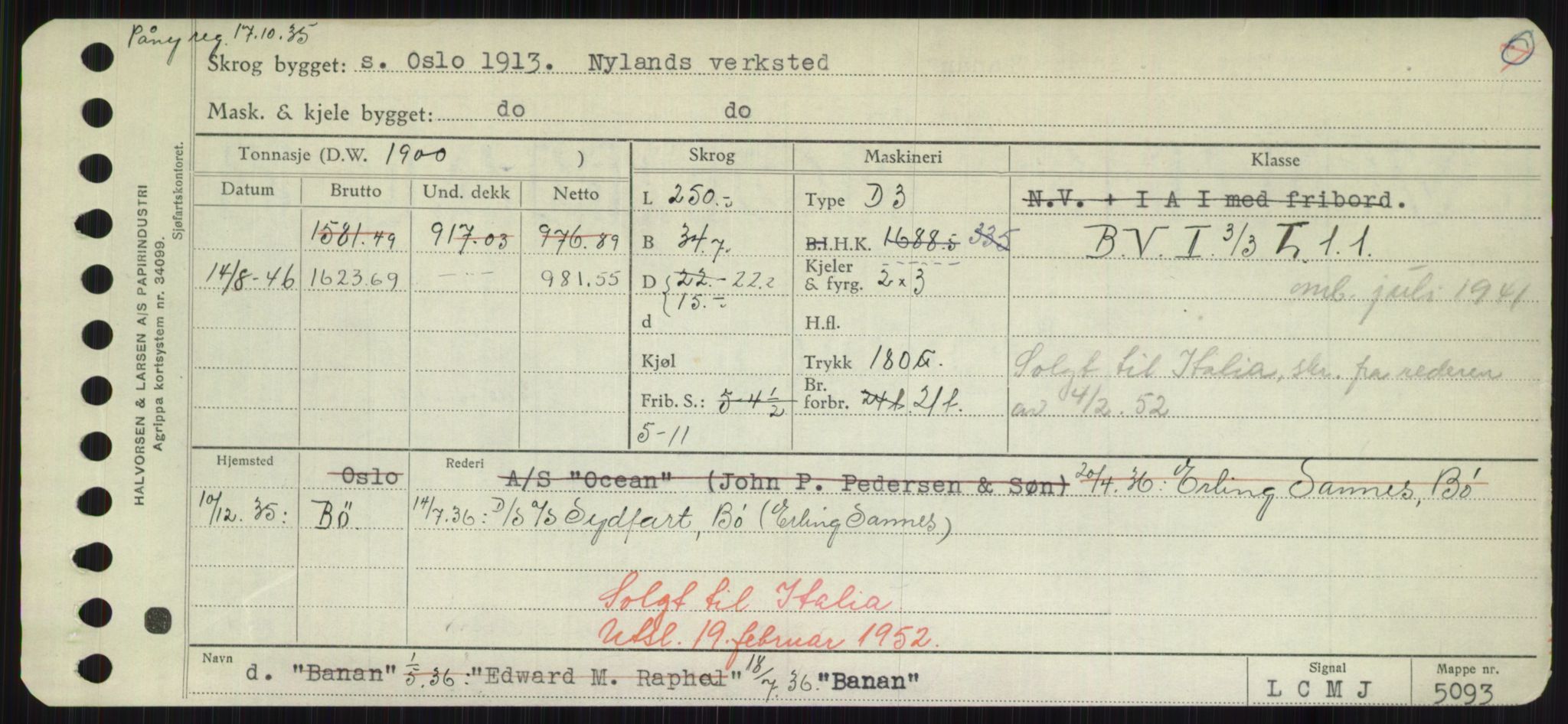 Sjøfartsdirektoratet med forløpere, Skipsmålingen, RA/S-1627/H/Hd/L0003: Fartøy, B-Bev, p. 203