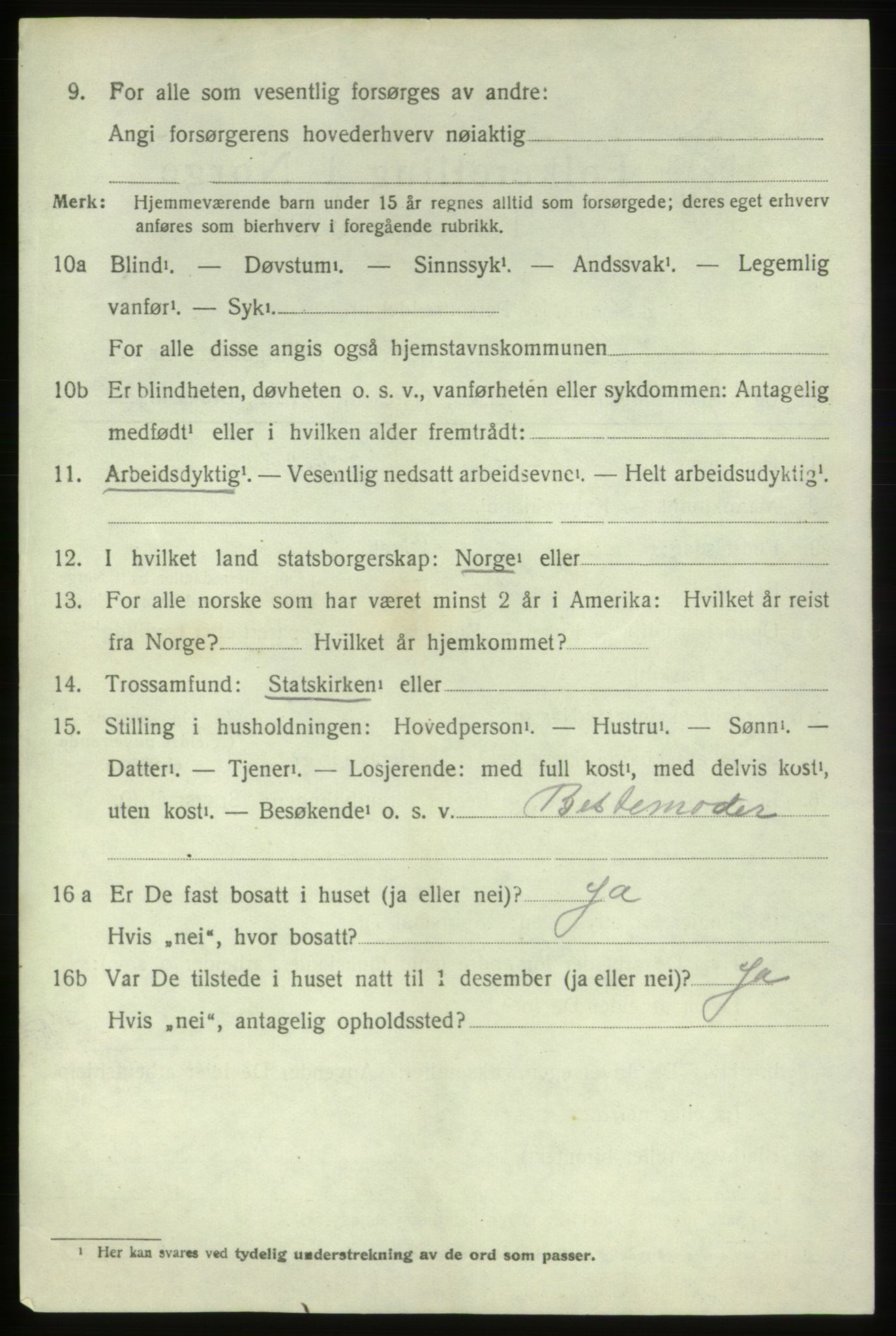 SAB, 1920 census for Sveio, 1920, p. 2027