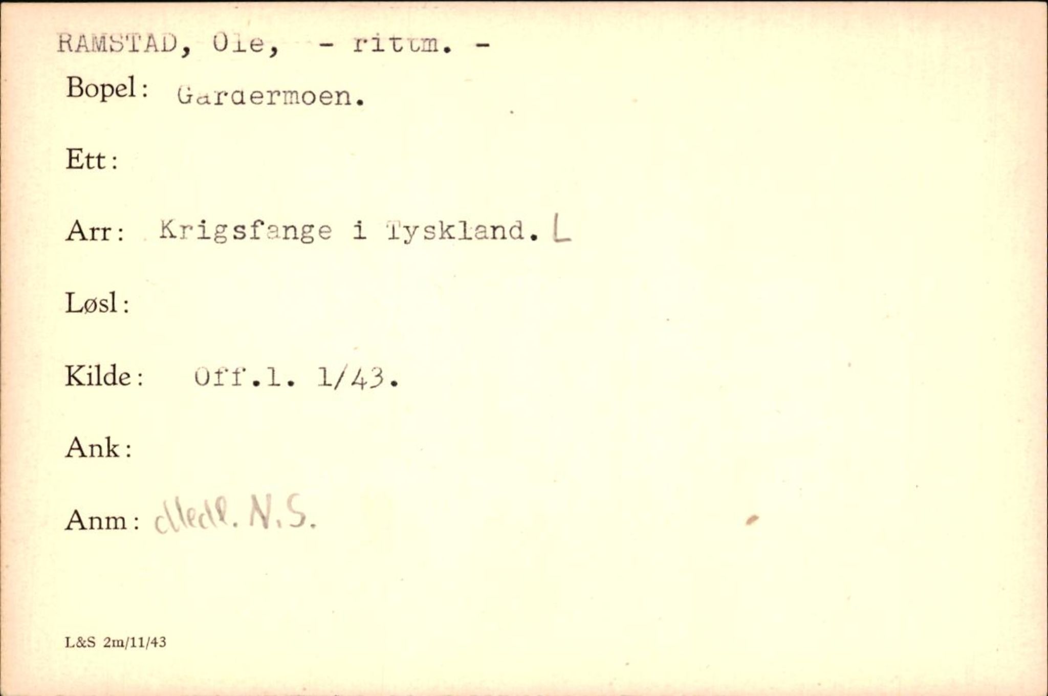 Forsvaret, Forsvarets krigshistoriske avdeling, AV/RA-RAFA-2017/Y/Yf/L0200: II-C-11-2102  -  Norske krigsfanger i Tyskland, 1940-1945, p. 842