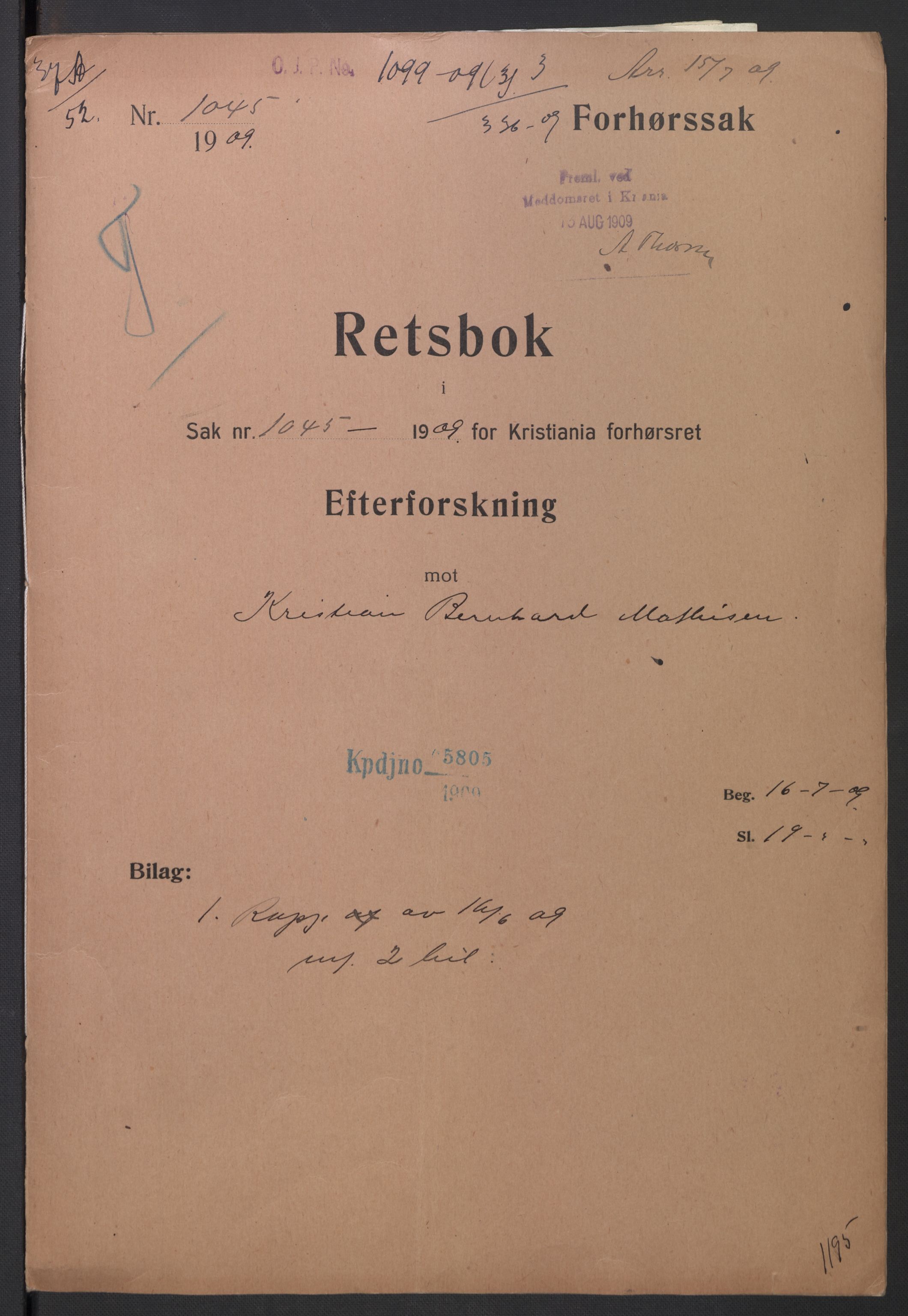 Botsfengslet, AV/RA-S-1539/D/Dn/L0331: Domsakter nr. 49n - 83n, 1910, p. 1264