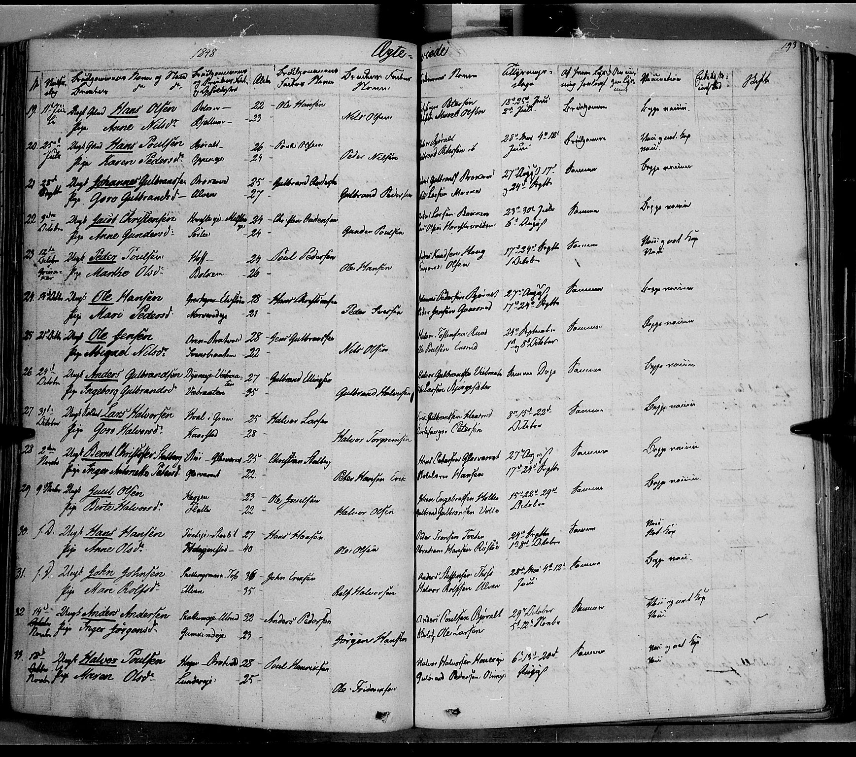 Jevnaker prestekontor, SAH/PREST-116/H/Ha/Haa/L0006: Parish register (official) no. 6, 1837-1857, p. 193