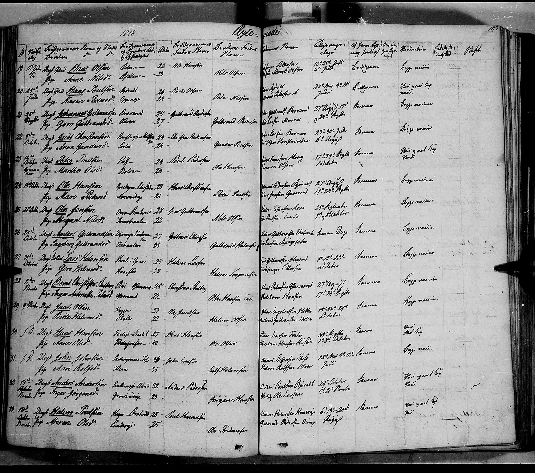 Jevnaker prestekontor, AV/SAH-PREST-116/H/Ha/Haa/L0006: Parish register (official) no. 6, 1837-1857, p. 193