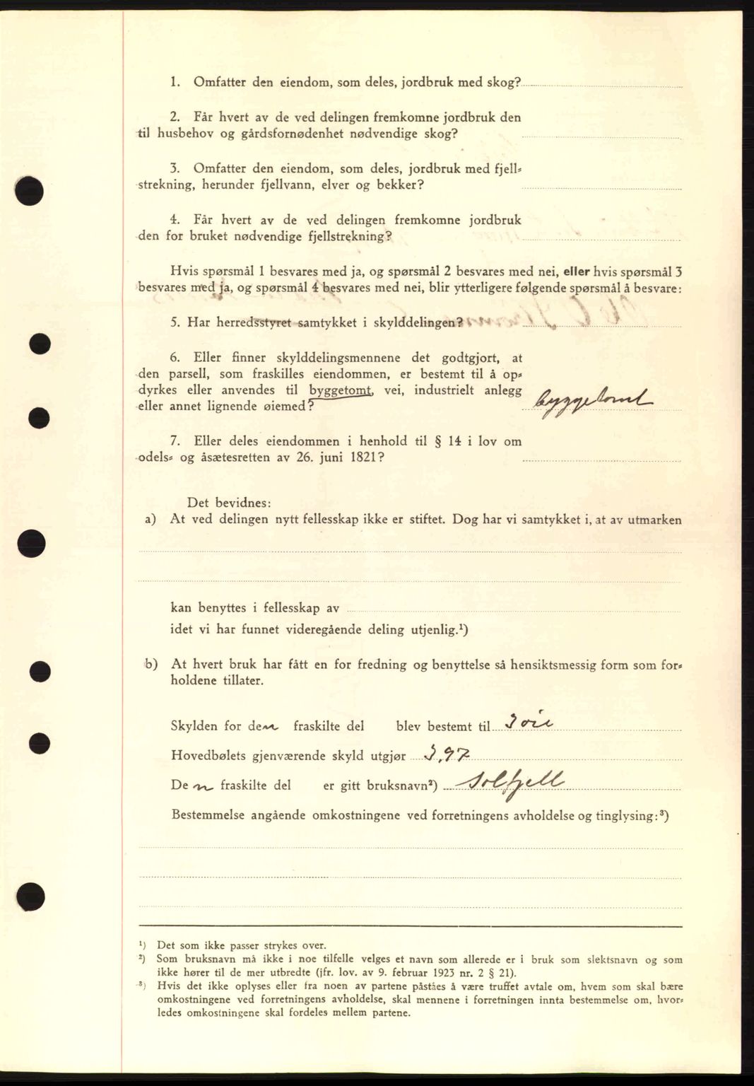 Nordre Sunnmøre sorenskriveri, AV/SAT-A-0006/1/2/2C/2Ca: Mortgage book no. A11, 1941-1941, Diary no: : 1024/1941