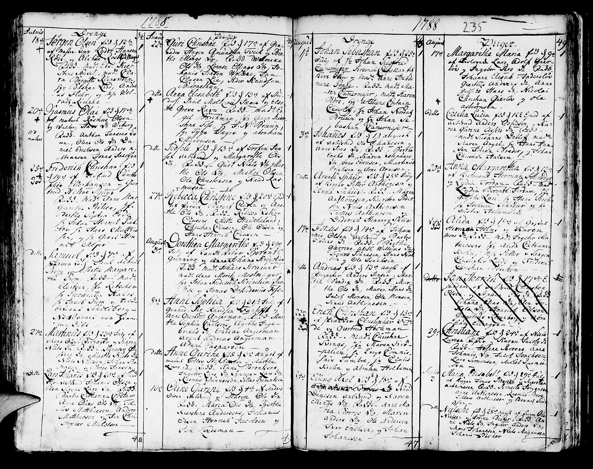 Korskirken sokneprestembete, SAB/A-76101/H/Haa/L0005: Parish register (official) no. A 5, 1751-1789, p. 235