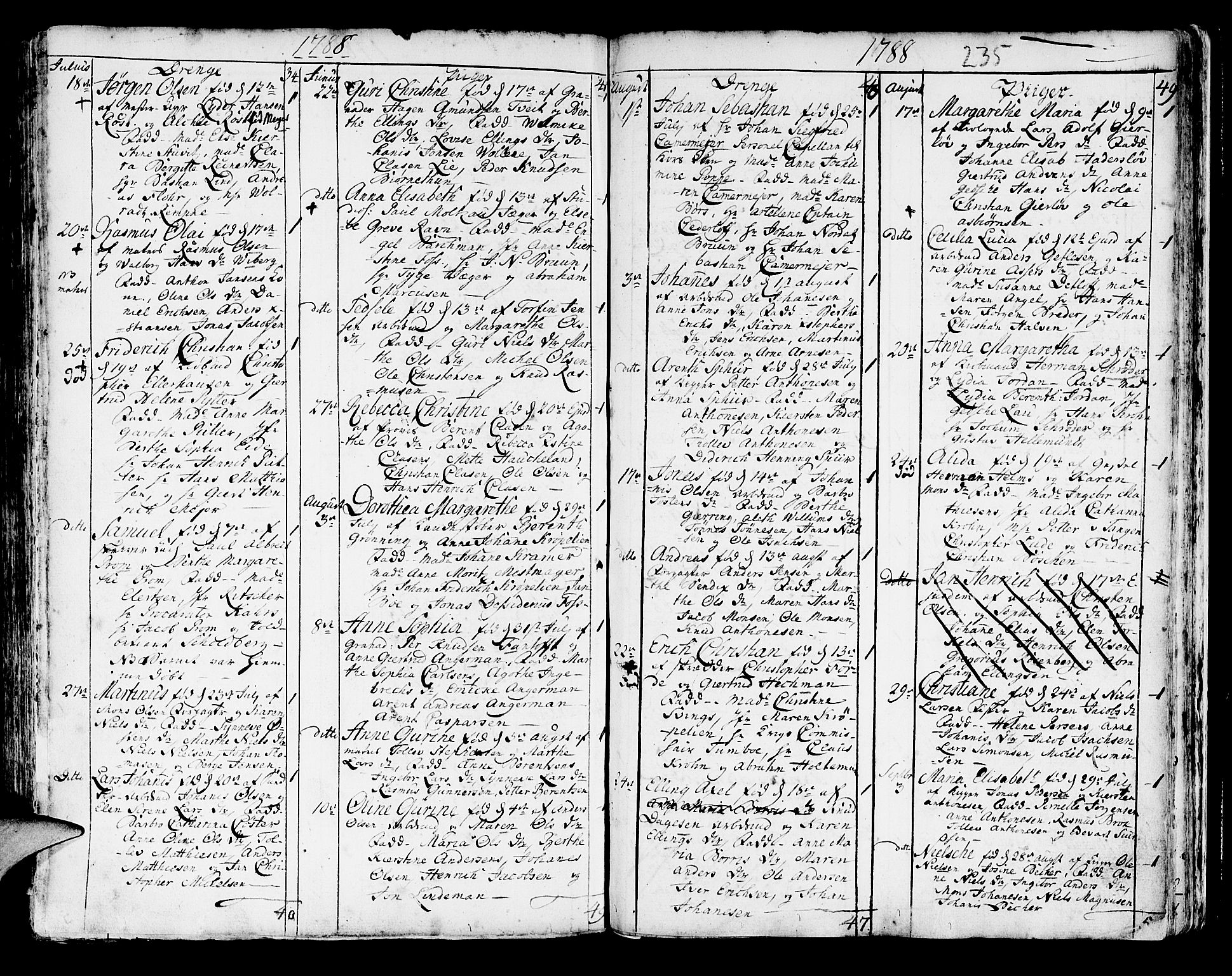 Korskirken sokneprestembete, AV/SAB-A-76101/H/Haa/L0005: Parish register (official) no. A 5, 1751-1789, p. 235