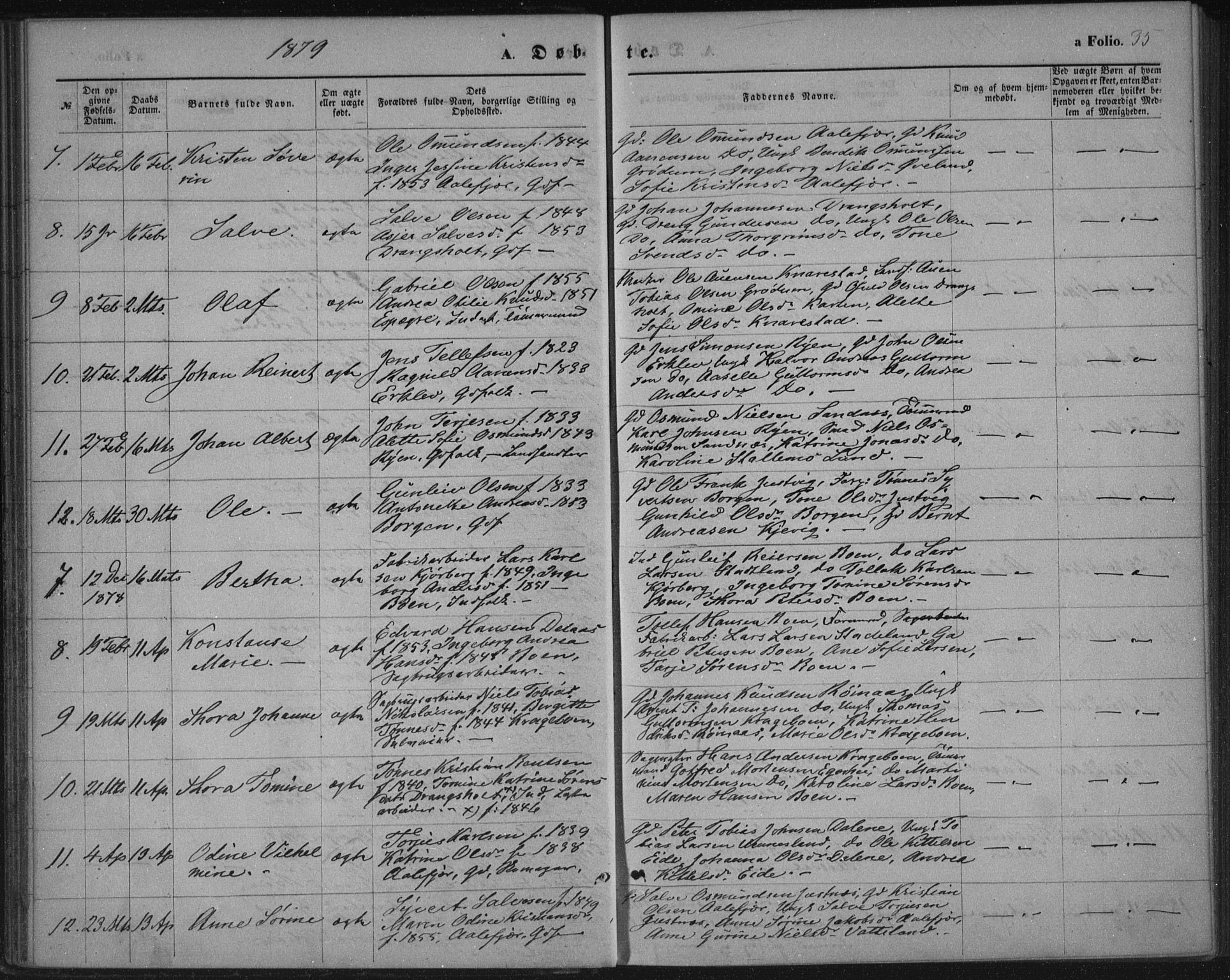 Tveit sokneprestkontor, AV/SAK-1111-0043/F/Fa/L0006: Parish register (official) no. A 6, 1872-1886, p. 35