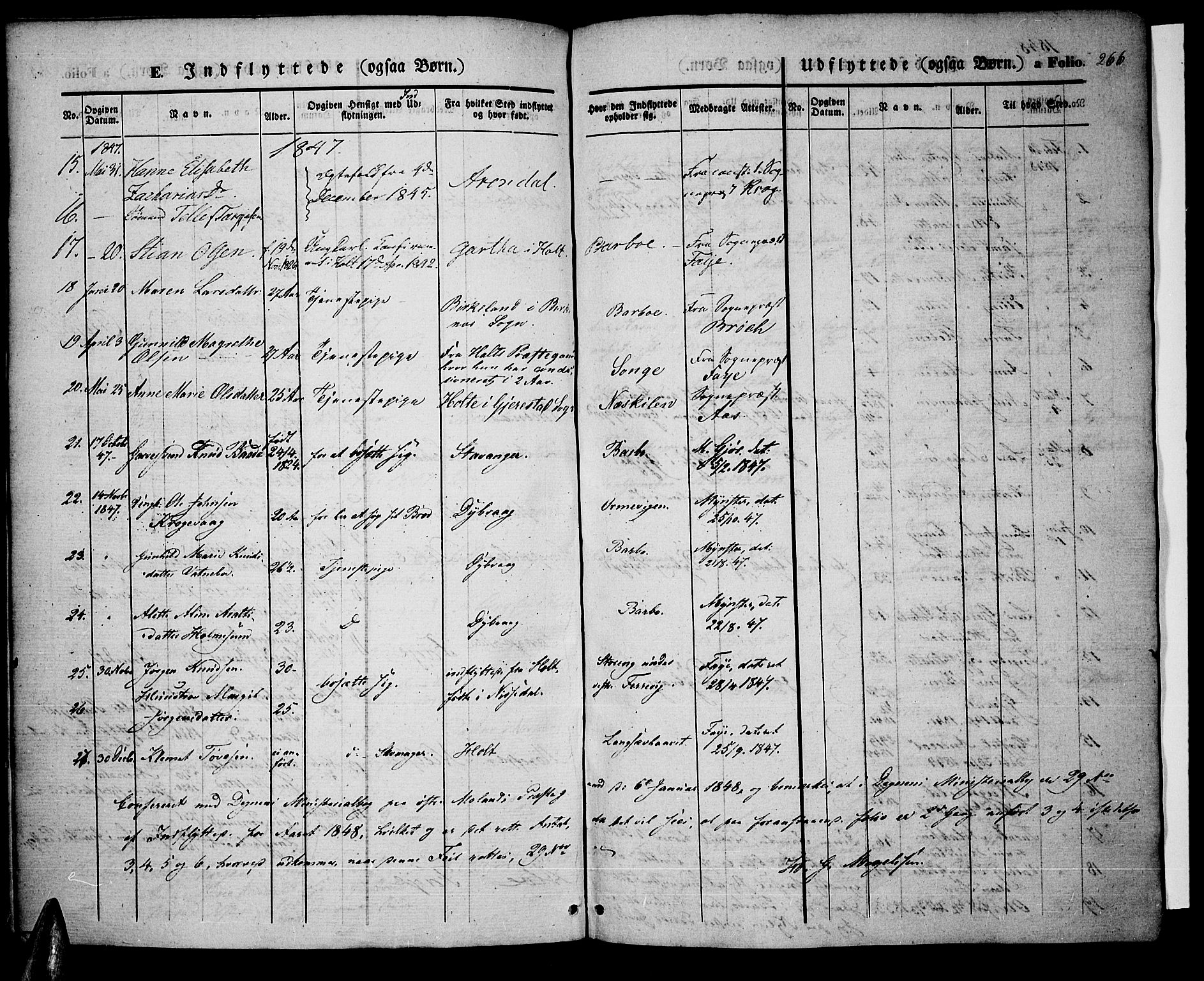 Tromøy sokneprestkontor, SAK/1111-0041/F/Fa/L0005: Parish register (official) no. A 5, 1847-1856, p. 266