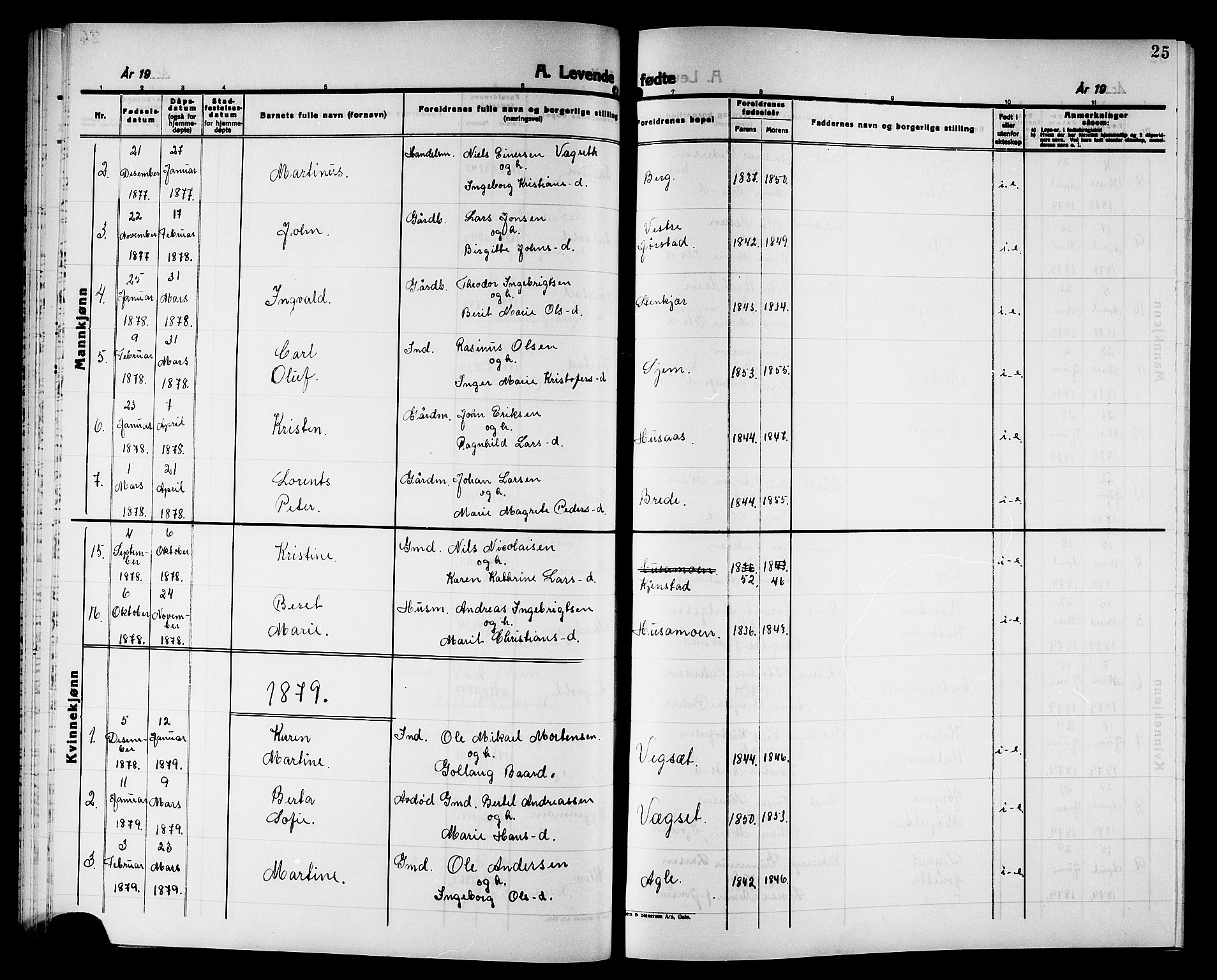 Ministerialprotokoller, klokkerbøker og fødselsregistre - Nord-Trøndelag, AV/SAT-A-1458/749/L0486: Parish register (official) no. 749D02, 1873-1887, p. 25