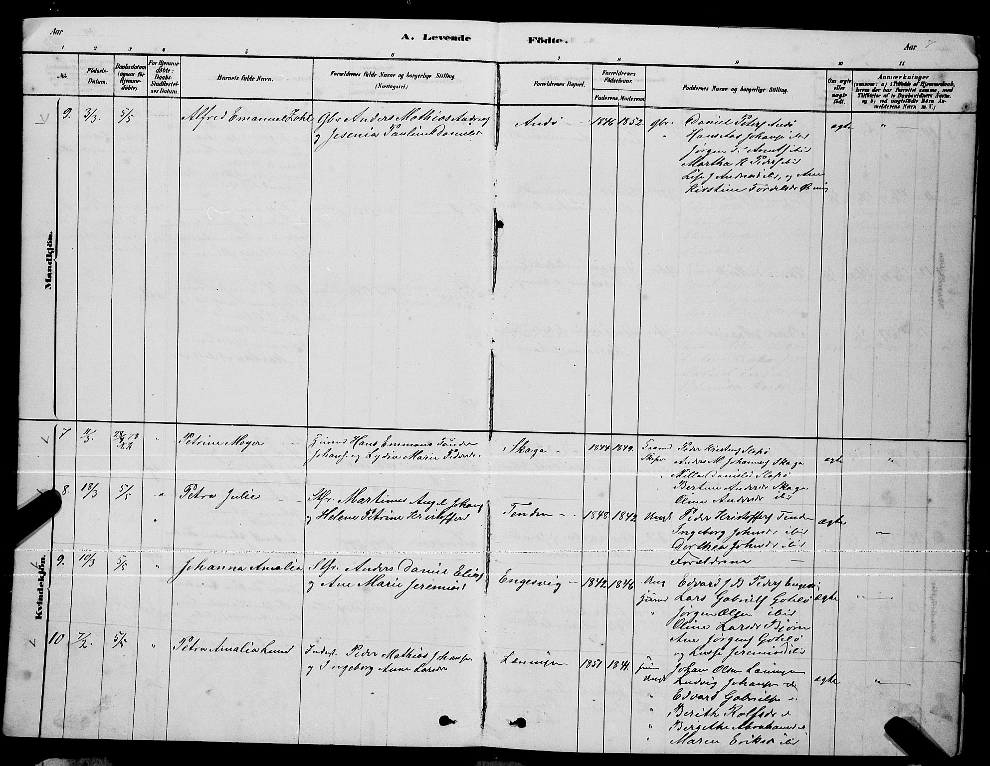 Ministerialprotokoller, klokkerbøker og fødselsregistre - Nordland, AV/SAT-A-1459/834/L0513: Parish register (copy) no. 834C04, 1877-1892, p. 7