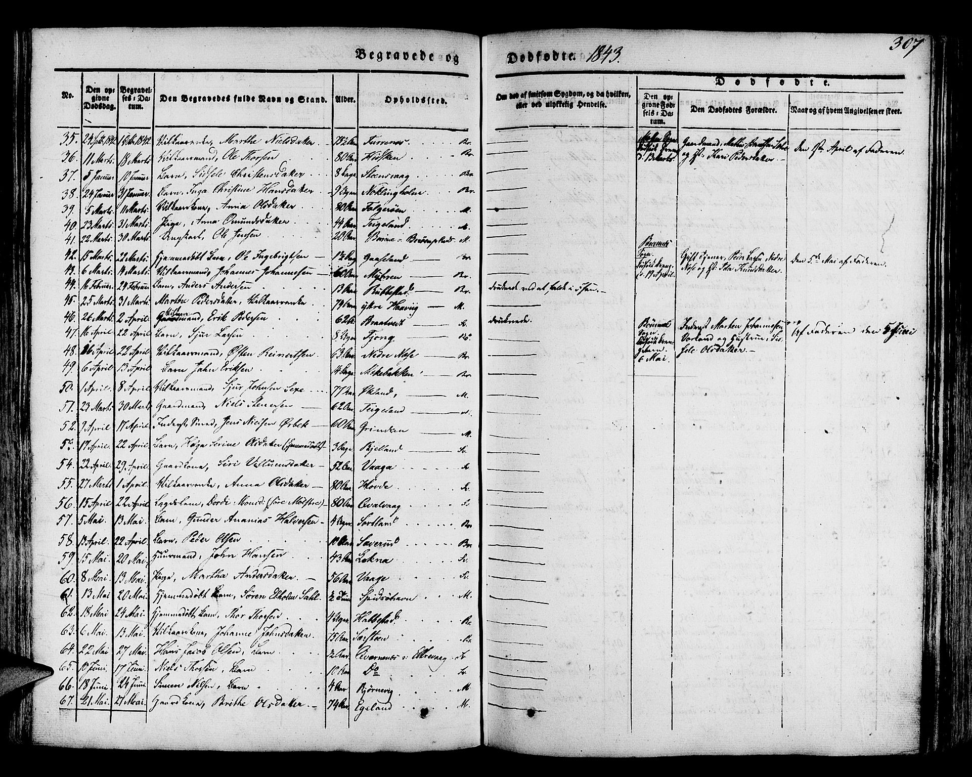 Finnås sokneprestembete, AV/SAB-A-99925/H/Ha/Haa/Haaa/L0006: Parish register (official) no. A 6, 1836-1850, p. 307