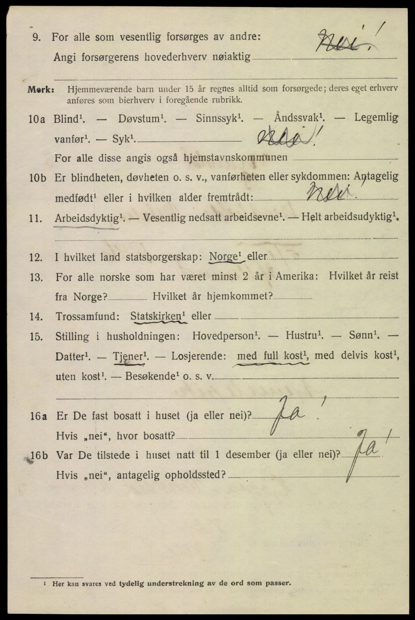 SAK, 1920 census for Mandal, 1920, p. 5852