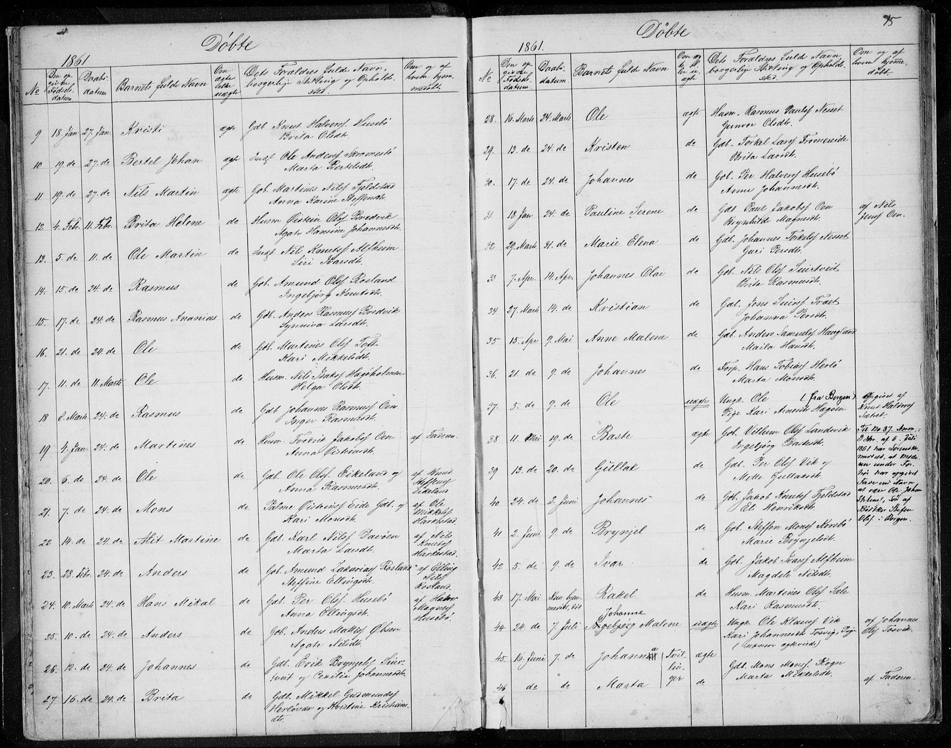 Herdla Sokneprestembete, SAB/A-75701/H/Haa: Parish register (official) no. A 1, 1855-1869, p. 15