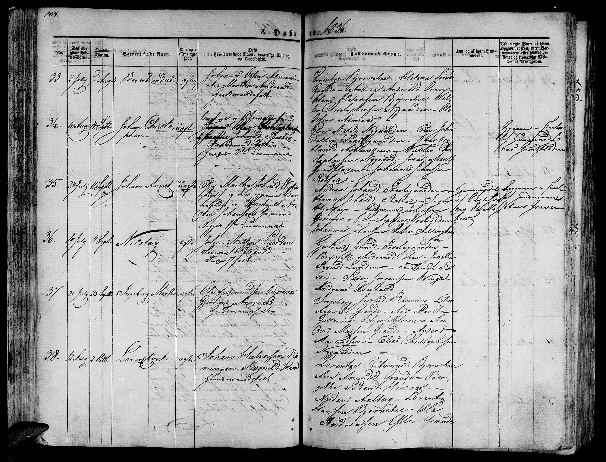 Ministerialprotokoller, klokkerbøker og fødselsregistre - Nord-Trøndelag, SAT/A-1458/701/L0006: Parish register (official) no. 701A06, 1825-1841, p. 103