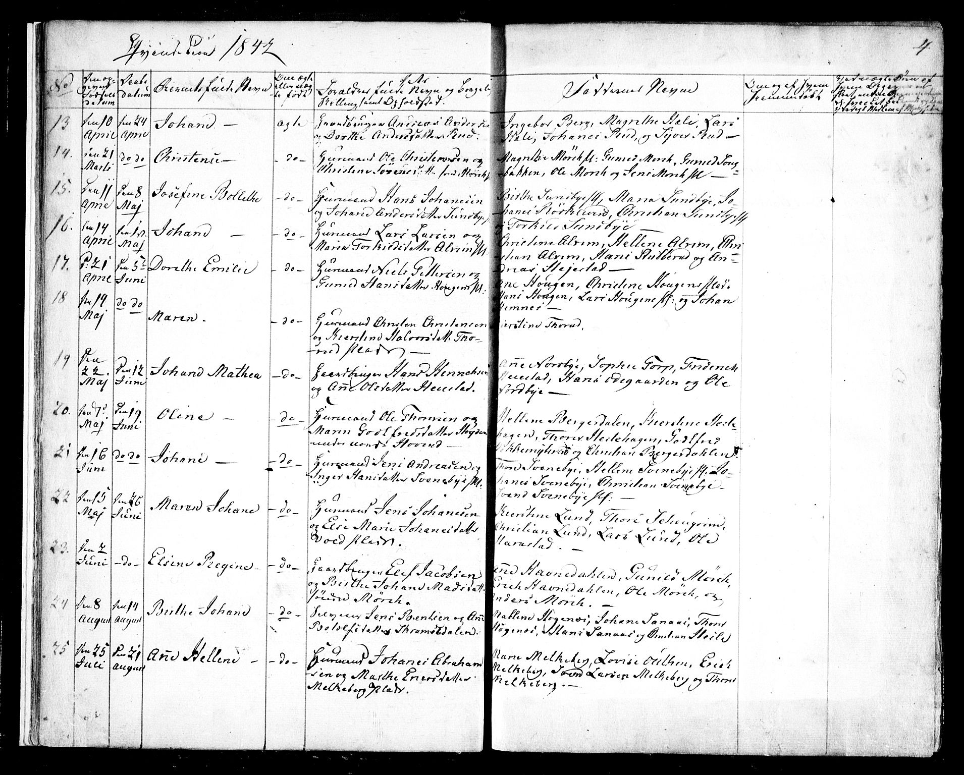 Spydeberg prestekontor Kirkebøker, AV/SAO-A-10924/F/Fa/L0005: Parish register (official) no. I 5, 1842-1862, p. 4