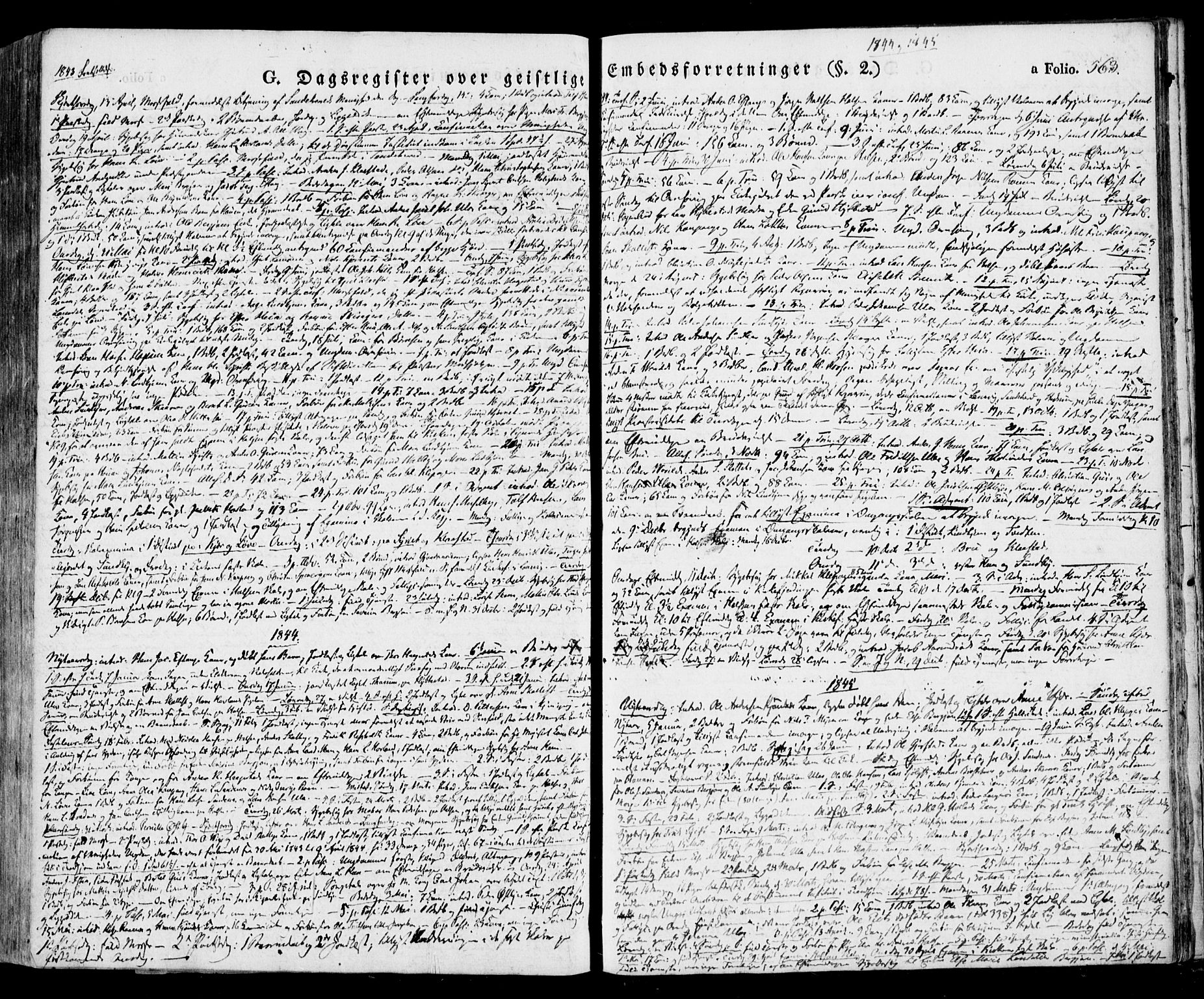 Tjølling kirkebøker, SAKO/A-60/F/Fa/L0006: Parish register (official) no. 6, 1835-1859, p. 563