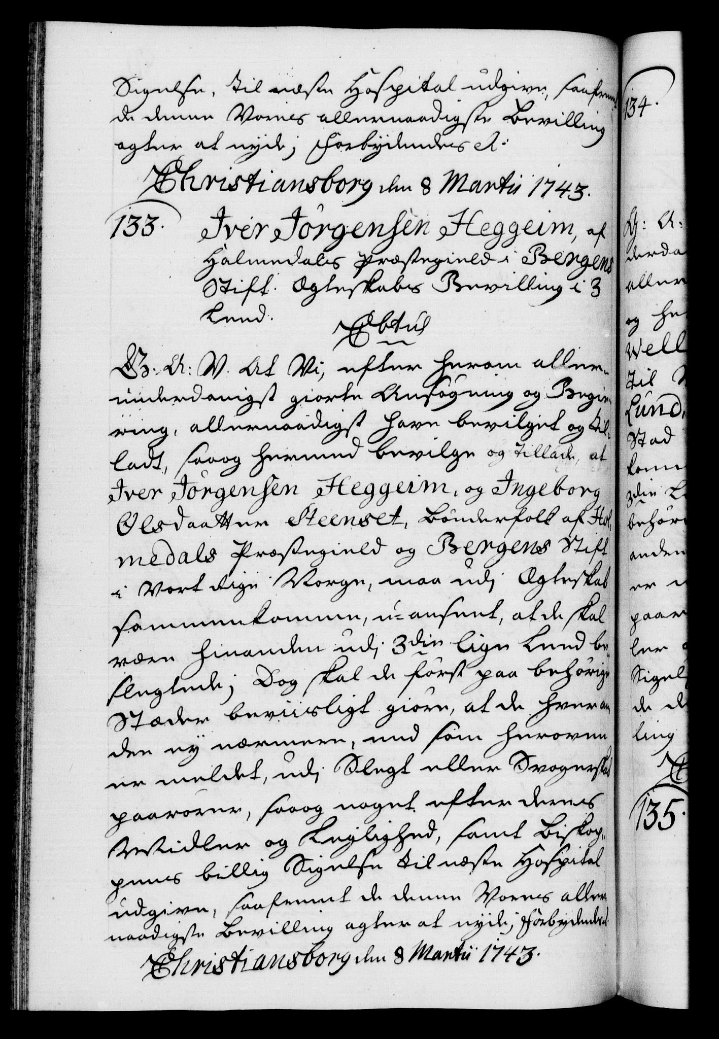 Danske Kanselli 1572-1799, RA/EA-3023/F/Fc/Fca/Fcaa/L0033: Norske registre, 1743-1744, p. 86b