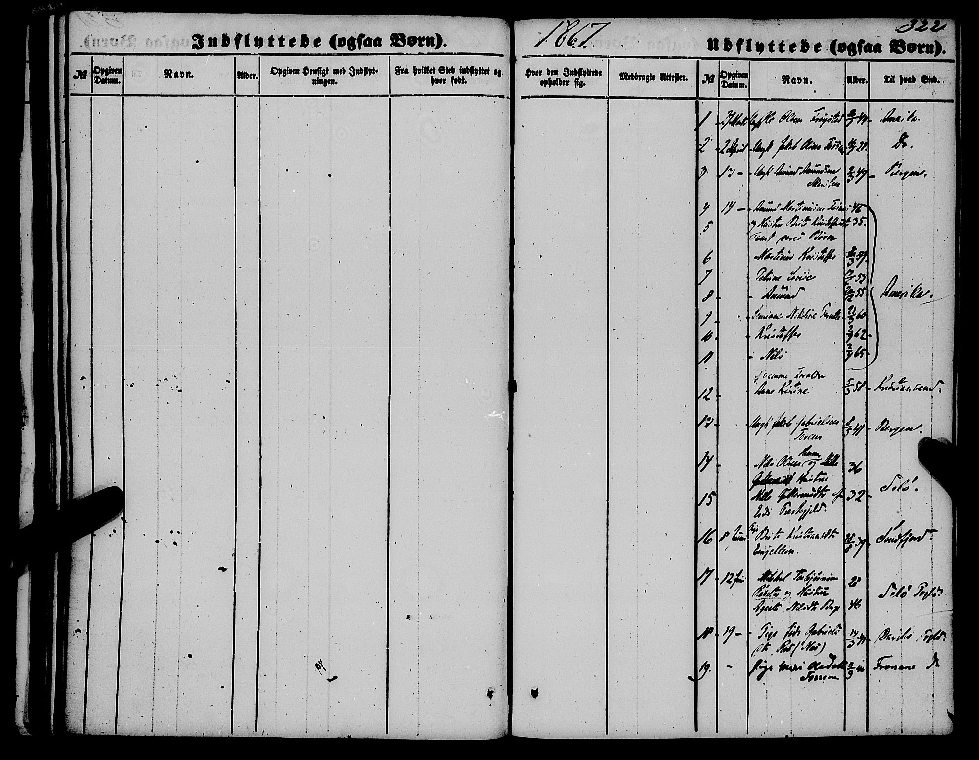 Gloppen sokneprestembete, SAB/A-80101/H/Haa/Haaa/L0009: Parish register (official) no. A 9, 1855-1870, p. 322