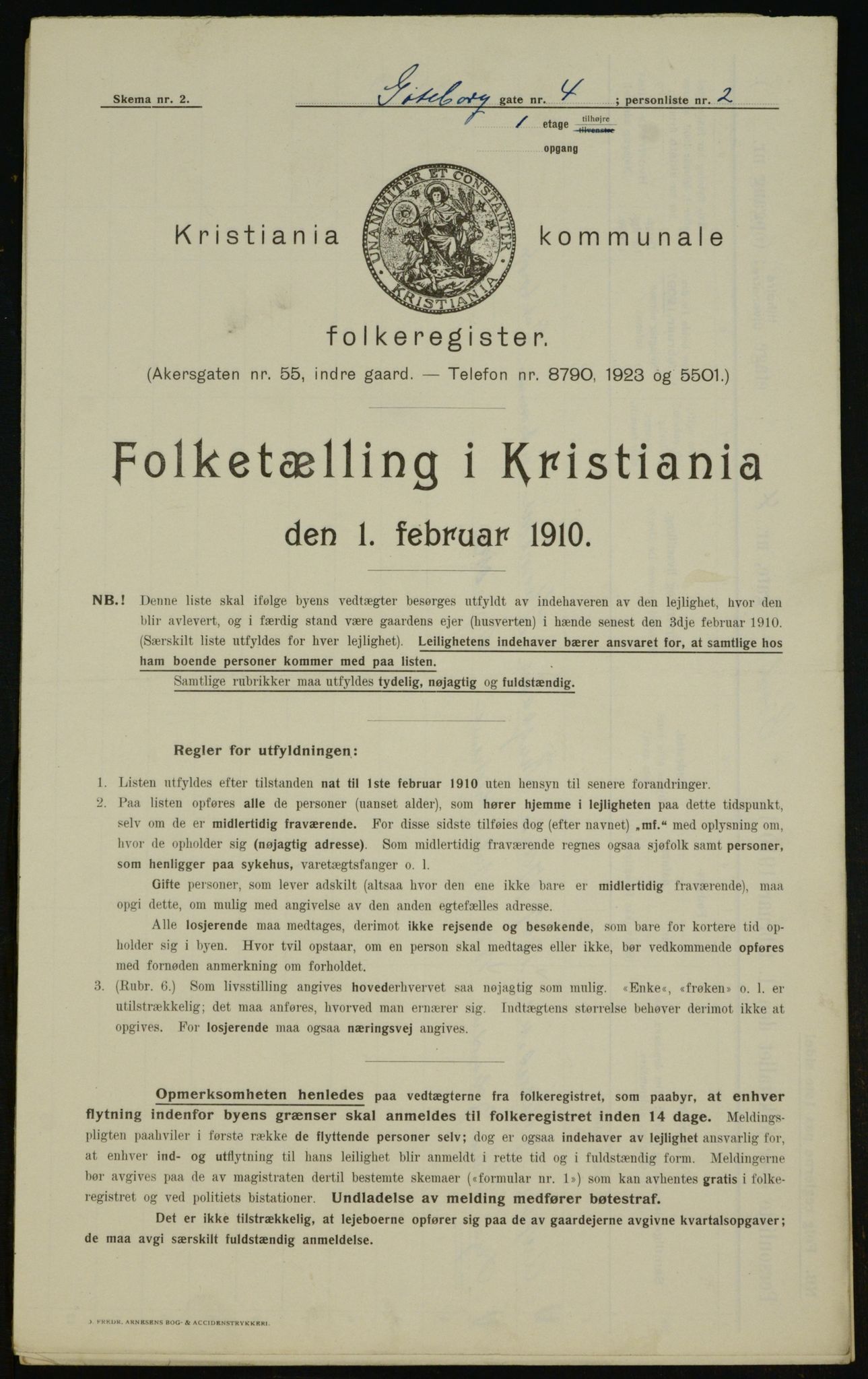 OBA, Municipal Census 1910 for Kristiania, 1910, p. 31368