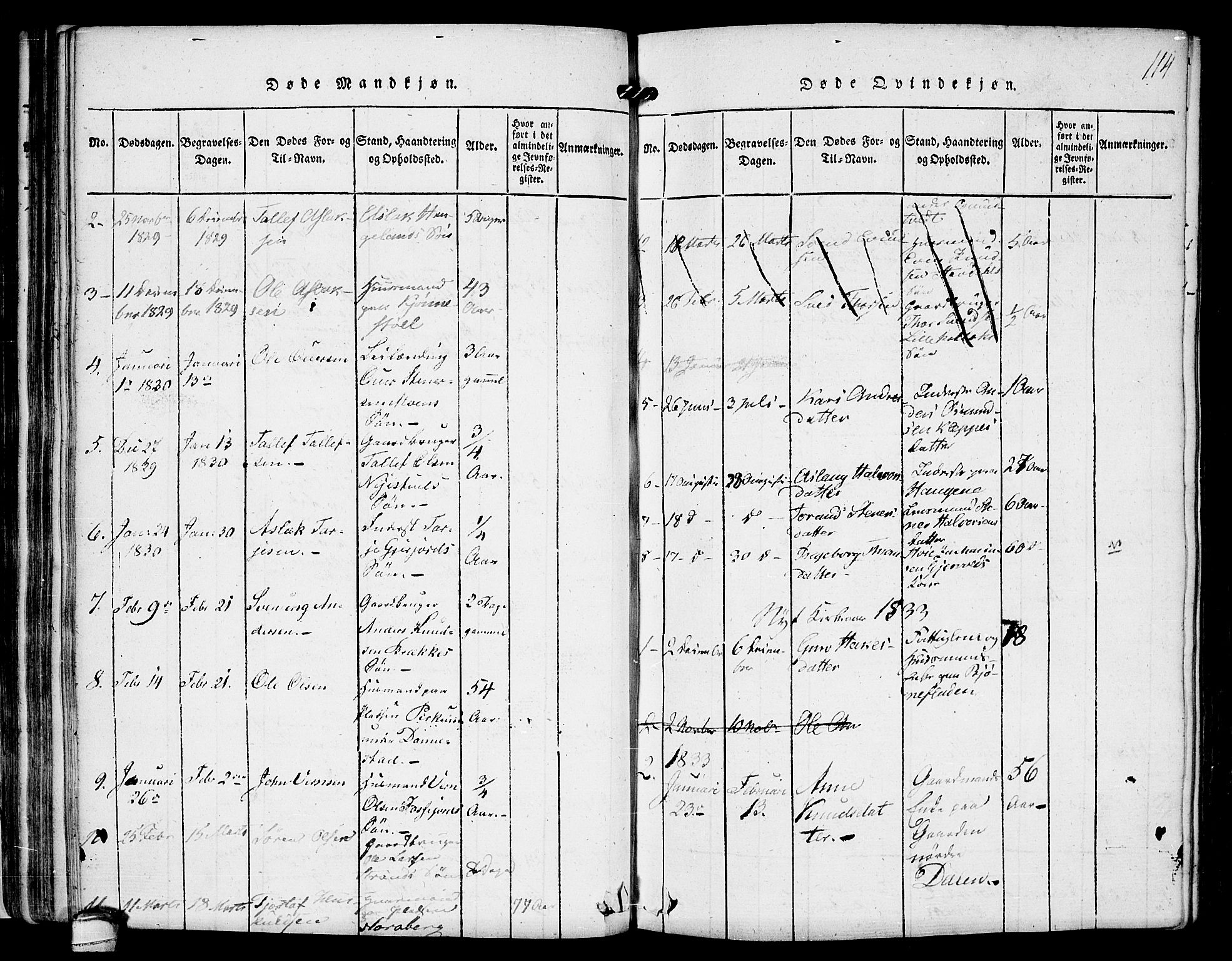 Kviteseid kirkebøker, SAKO/A-276/F/Fb/L0001: Parish register (official) no. II 1, 1815-1836, p. 114
