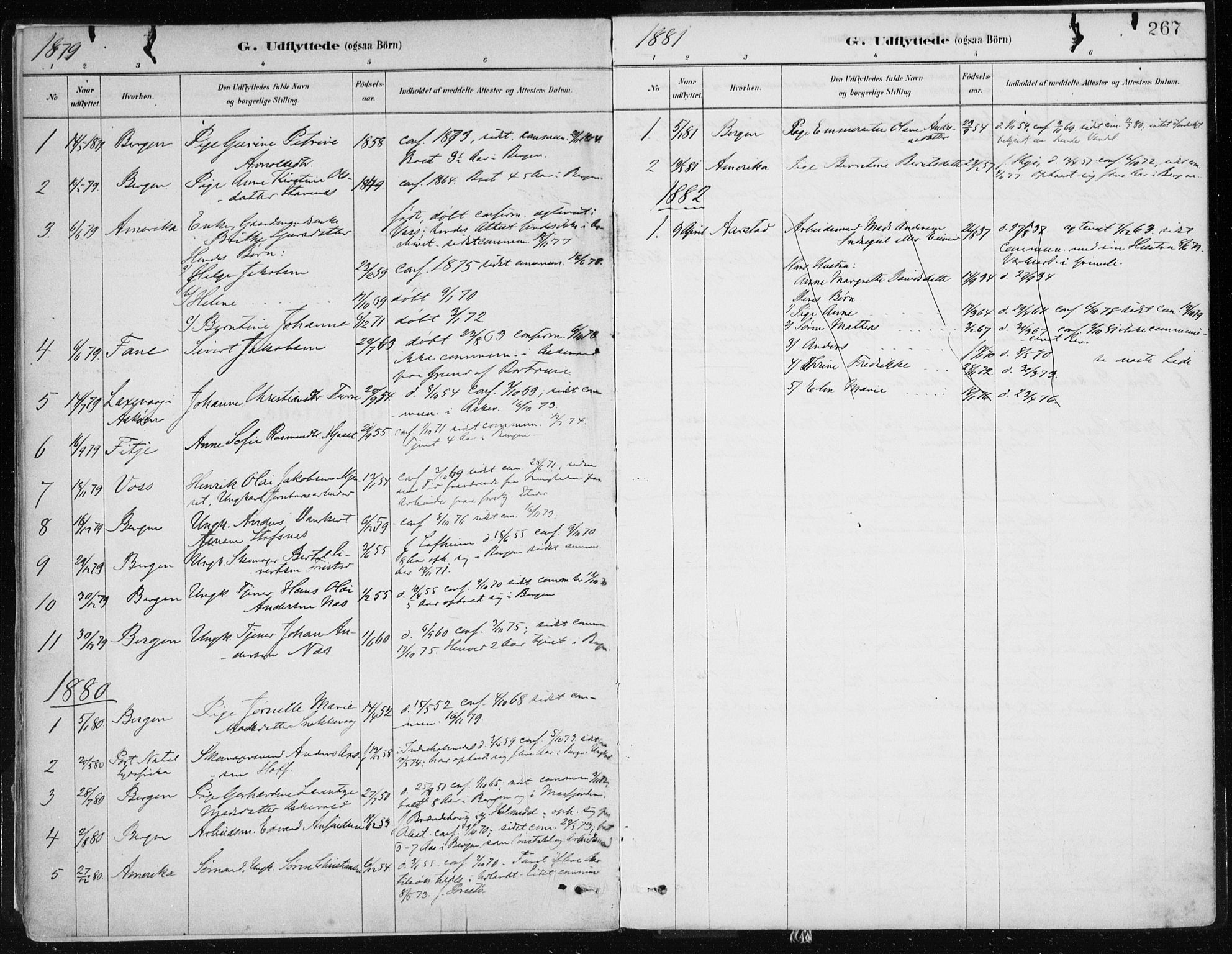 Askvoll sokneprestembete, SAB/A-79501/H/Haa/Haab/L0002: Parish register (official) no. B 2, 1879-1909, p. 267