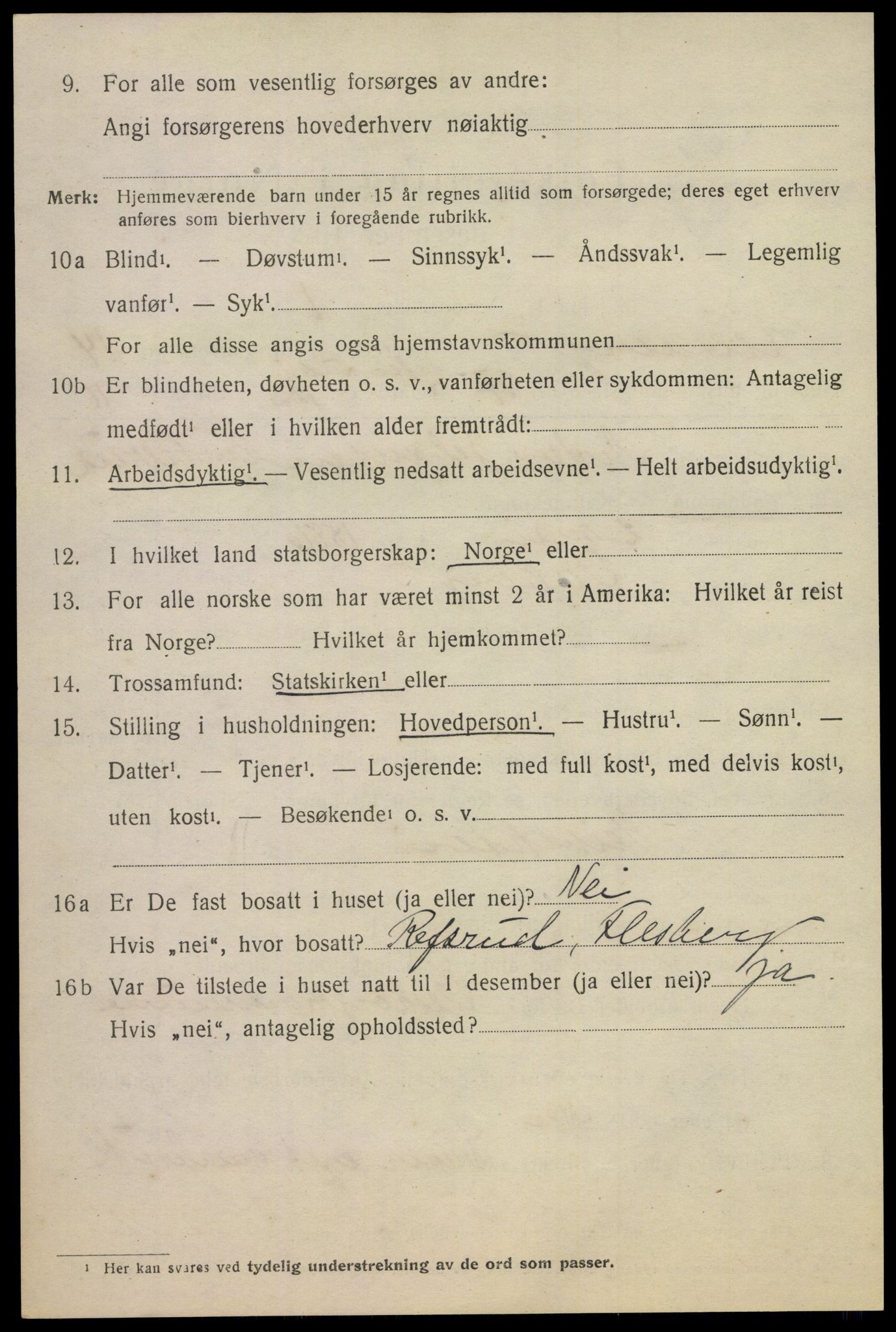 SAKO, 1920 census for Flesberg, 1920, p. 4848