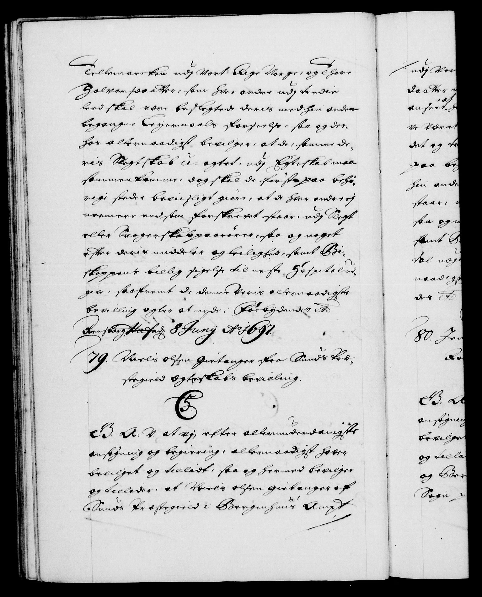 Danske Kanselli 1572-1799, AV/RA-EA-3023/F/Fc/Fca/Fcaa/L0016: Norske registre (mikrofilm), 1692-1697, p. 431b