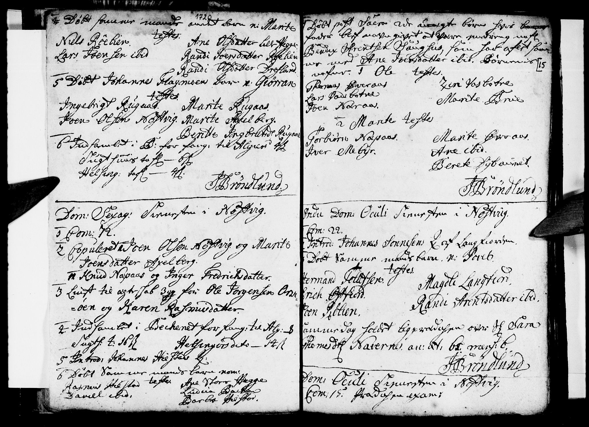 Ministerialprotokoller, klokkerbøker og fødselsregistre - Nordland, SAT/A-1459/814/L0221: Parish register (official) no. 814A02, 1718-1762, p. 15