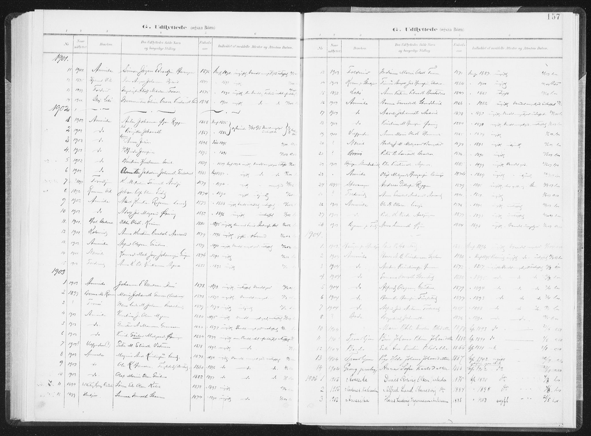 Ministerialprotokoller, klokkerbøker og fødselsregistre - Nordland, SAT/A-1459/810/L0153: Parish register (official) no. 810A12, 1899-1914, p. 157