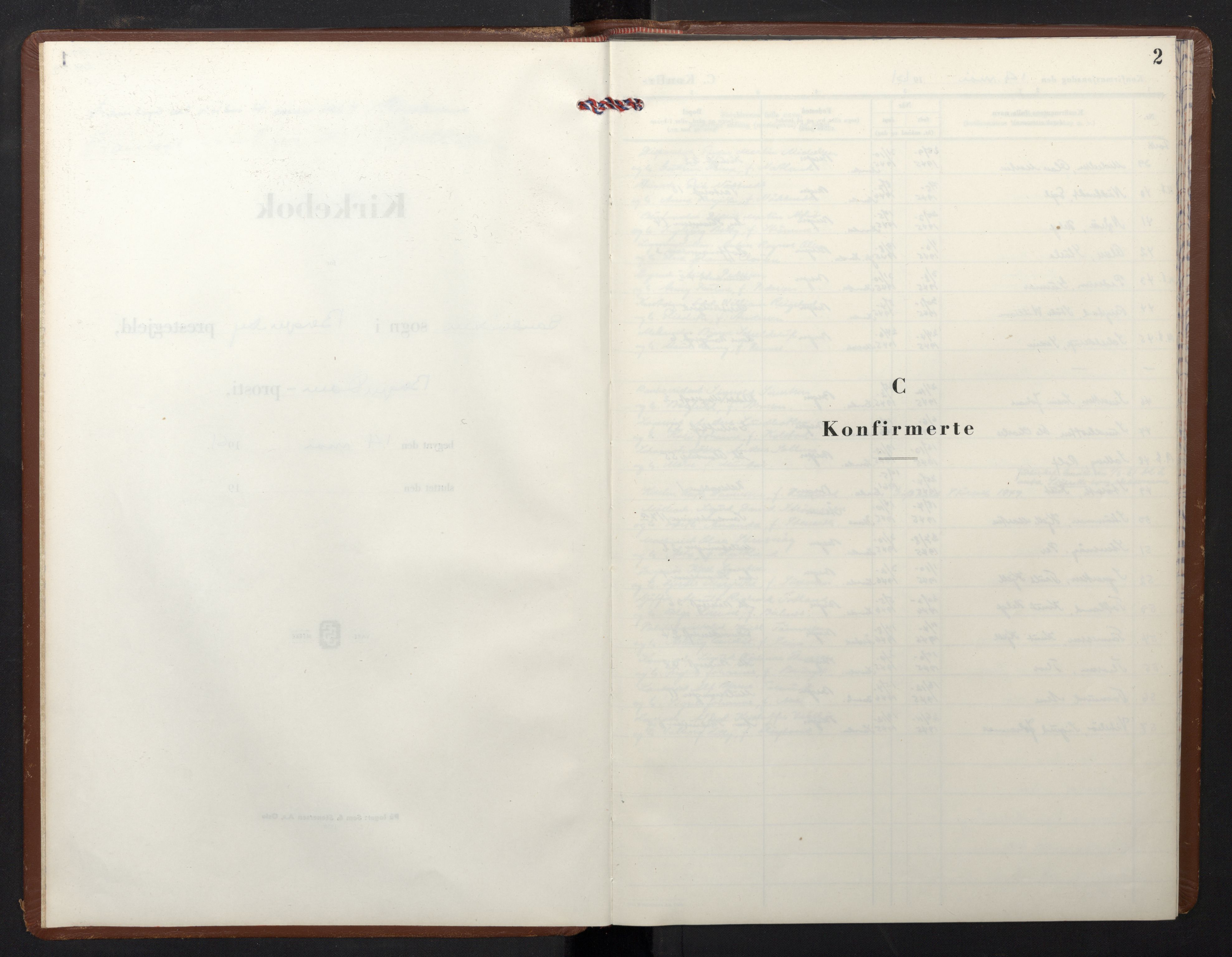Sandviken Sokneprestembete, SAB/A-77601/H/Hb/L0013: Parish register (copy) no. C 5, 1961-1974, p. 1b-2a