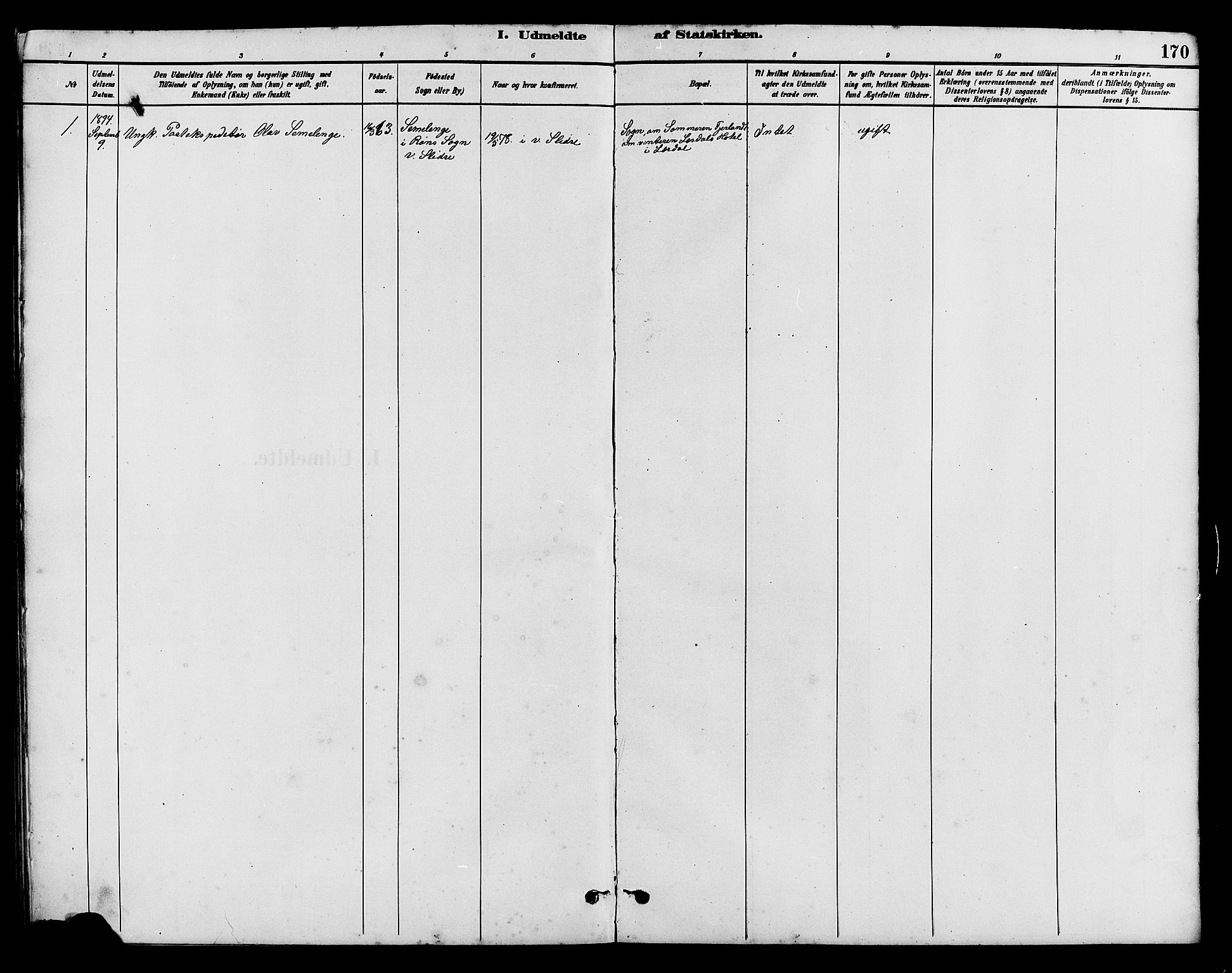 Vestre Slidre prestekontor, AV/SAH-PREST-136/H/Ha/Hab/L0005: Parish register (copy) no. 5, 1881-1913, p. 170