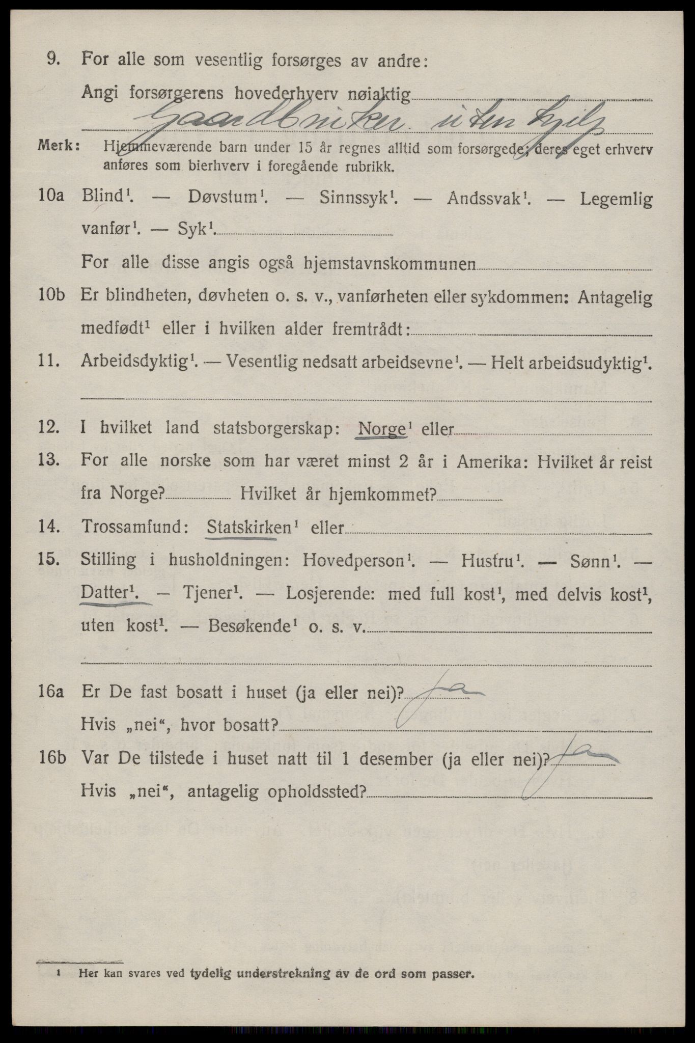 SAST, 1920 census for Lund, 1920, p. 3131