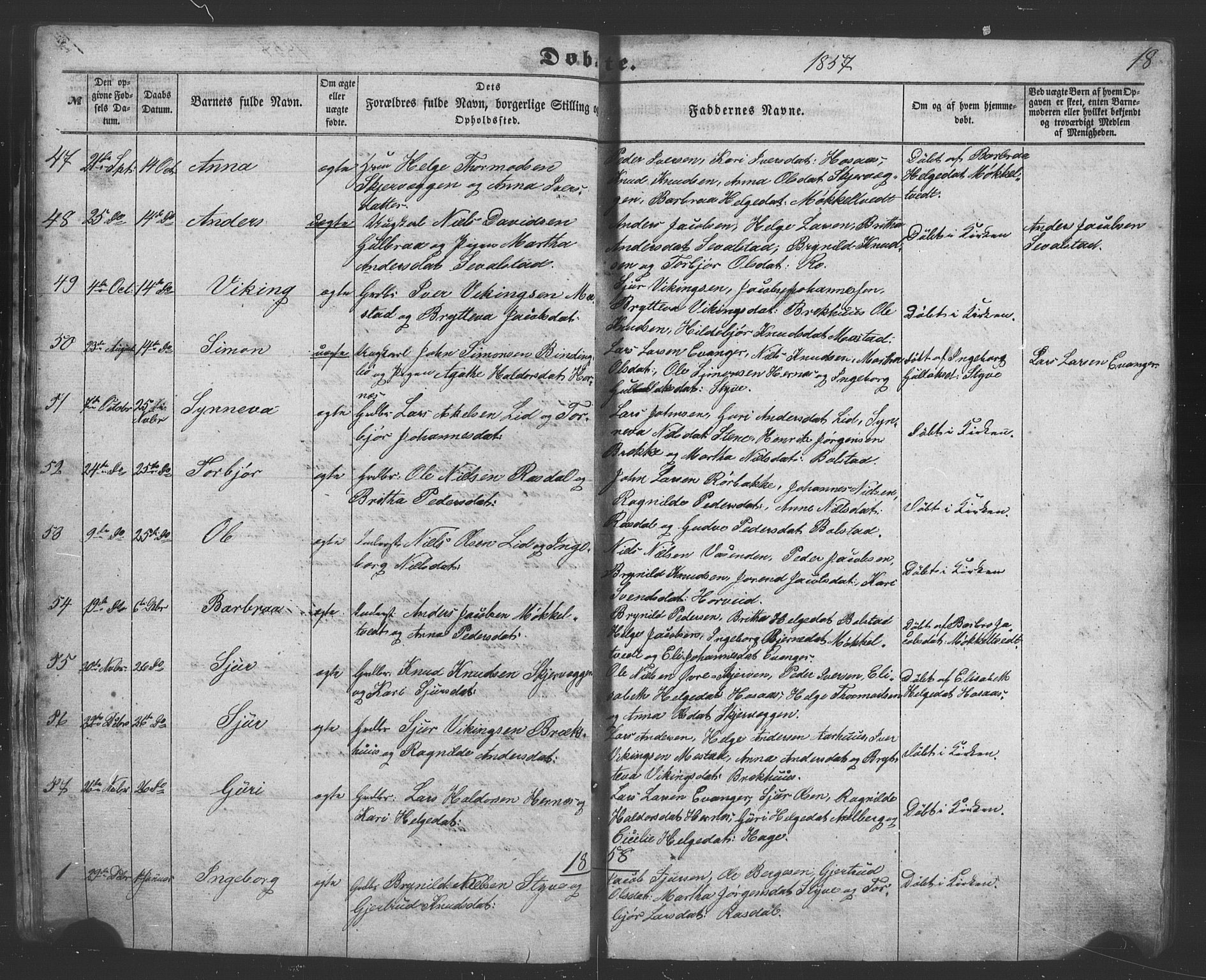 Evanger sokneprestembete, SAB/A-99924: Parish register (copy) no. A 1, 1855-1864, p. 18