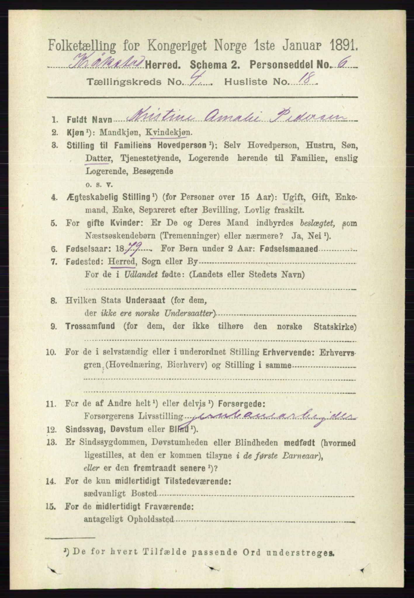 RA, 1891 census for 0212 Kråkstad, 1891, p. 1890