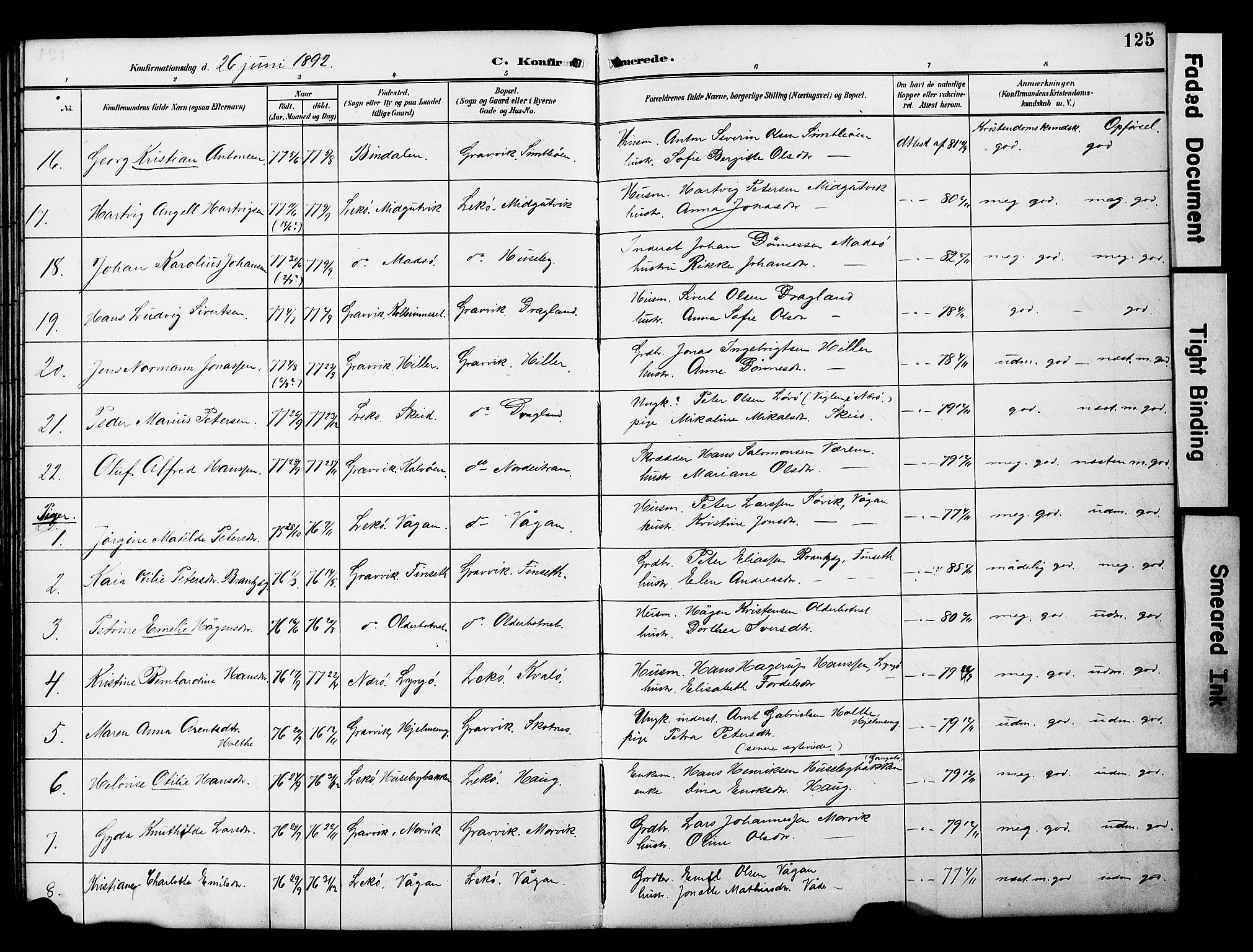 Ministerialprotokoller, klokkerbøker og fødselsregistre - Nord-Trøndelag, SAT/A-1458/788/L0701: Parish register (copy) no. 788C01, 1888-1913, p. 125