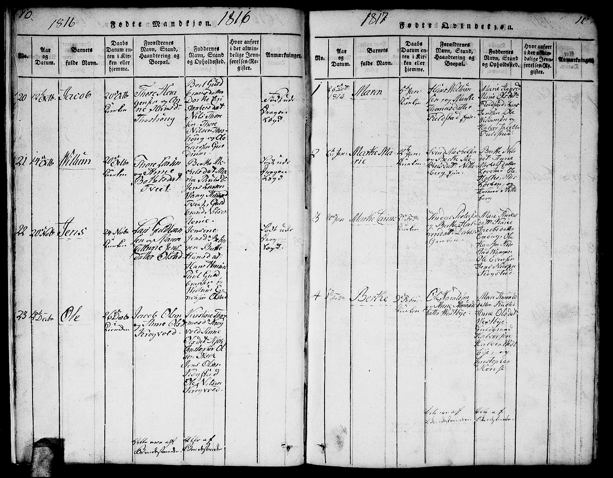 Gjerdrum prestekontor Kirkebøker, SAO/A-10412b/F/Fa/L0004: Parish register (official) no. I 4, 1816-1836, p. 10-11