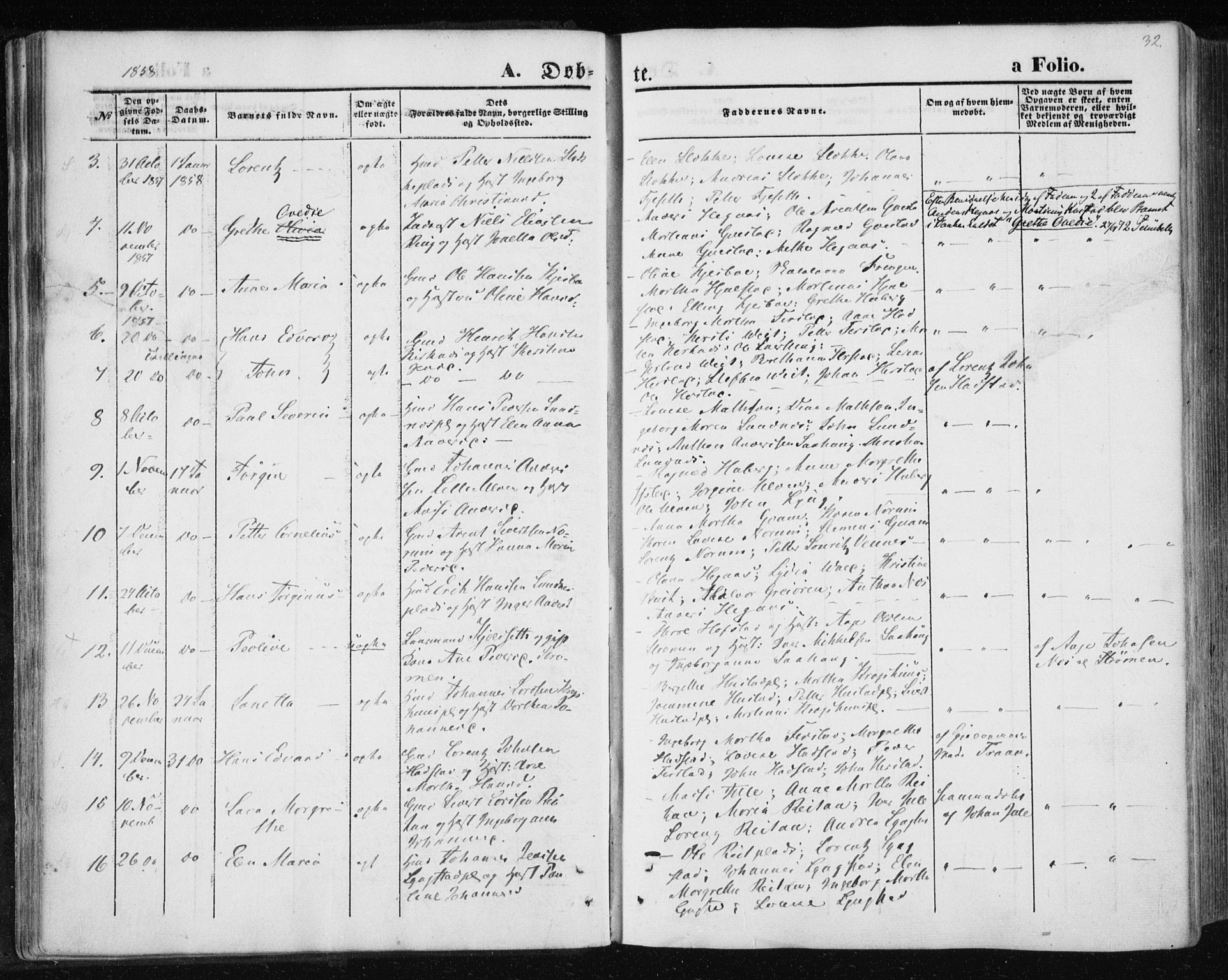 Ministerialprotokoller, klokkerbøker og fødselsregistre - Nord-Trøndelag, SAT/A-1458/730/L0283: Parish register (official) no. 730A08, 1855-1865, p. 32