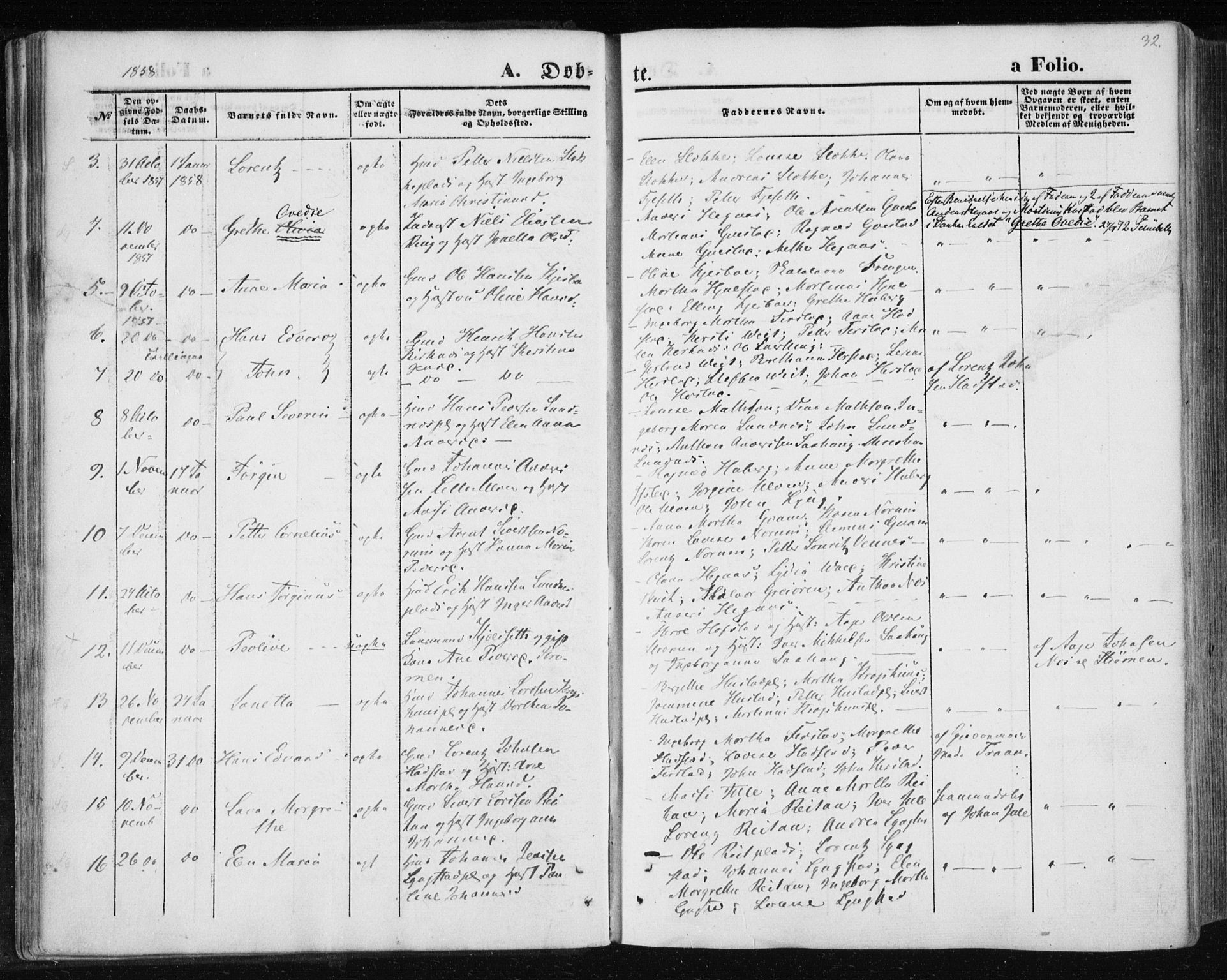 Ministerialprotokoller, klokkerbøker og fødselsregistre - Nord-Trøndelag, AV/SAT-A-1458/730/L0283: Parish register (official) no. 730A08, 1855-1865, p. 32