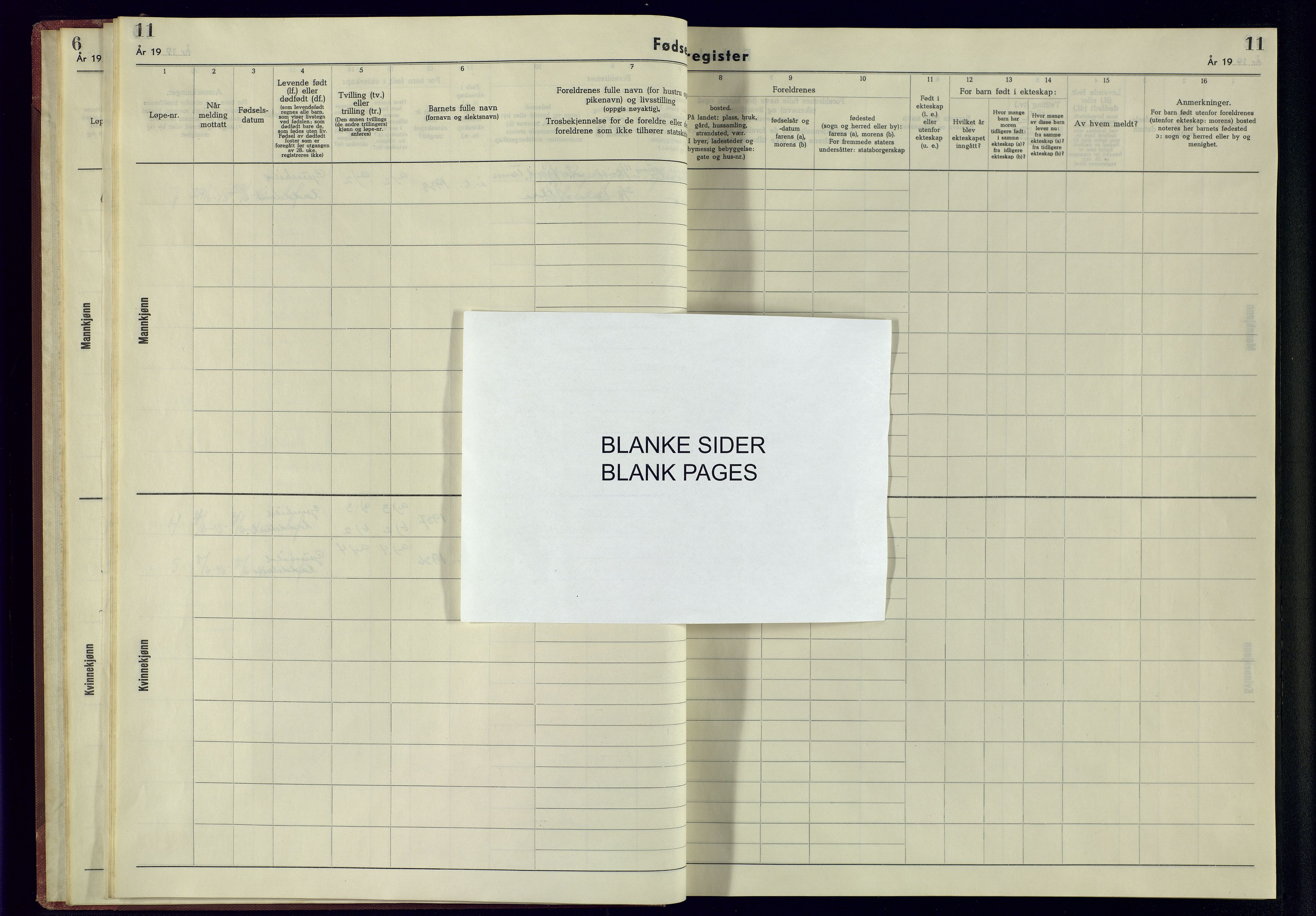 Fjotland sokneprestkontor, AV/SAK-1111-0010/J/Jb/L0001: Birth register no. 1, 1942-1945